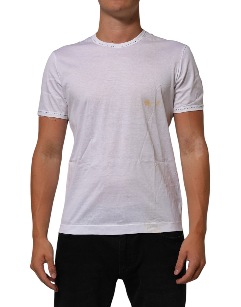 Dolce & Gabbana White Cotton Crew Neck Underwear Tee T-shirt