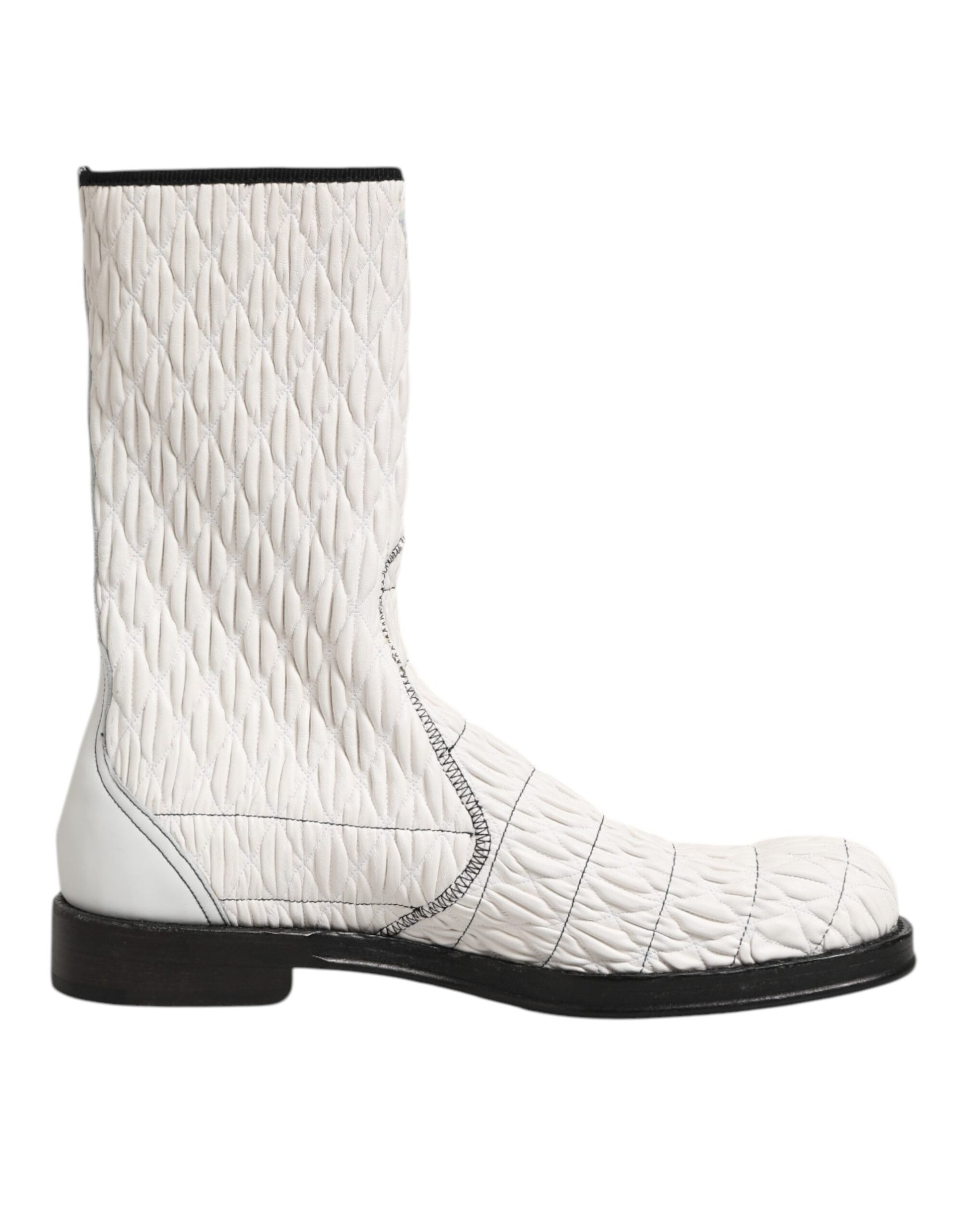 Bottes mi-mollet Dolce & Gabbana en cuir d'agneau blanc