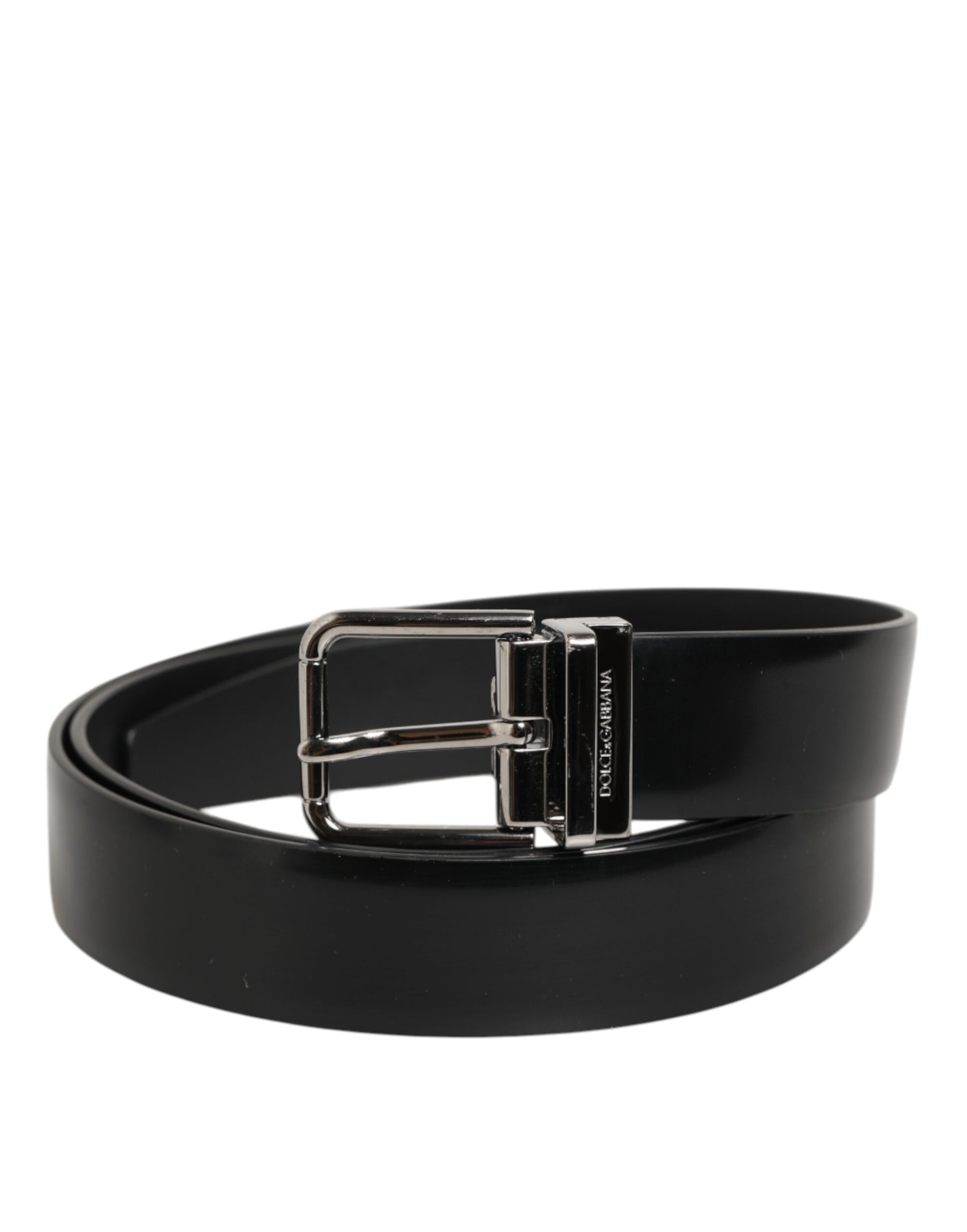 Ceinture pour homme Dolce & Gabbana en cuir noir avec boucle classique en métal