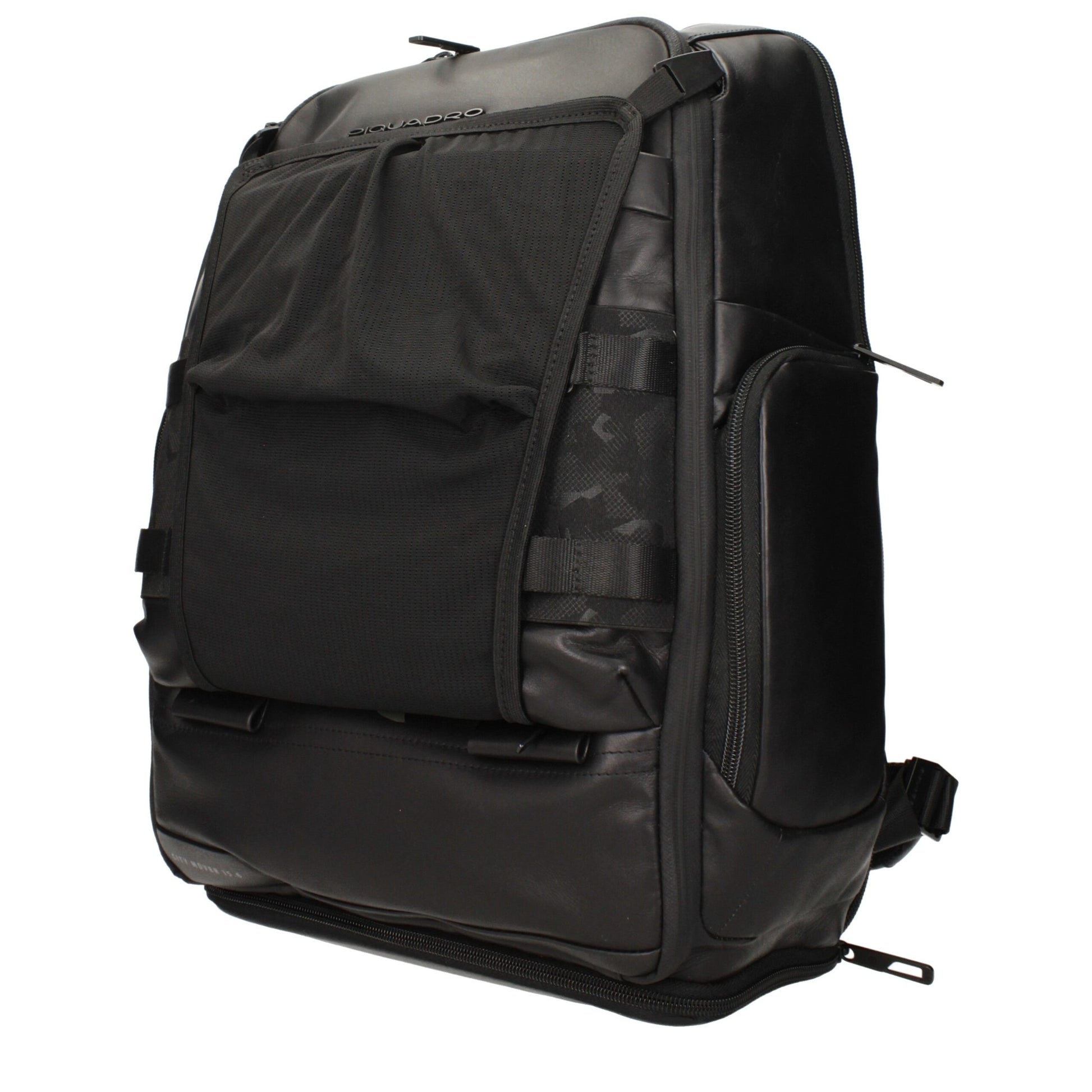 Piquadro Black Leather Backpack