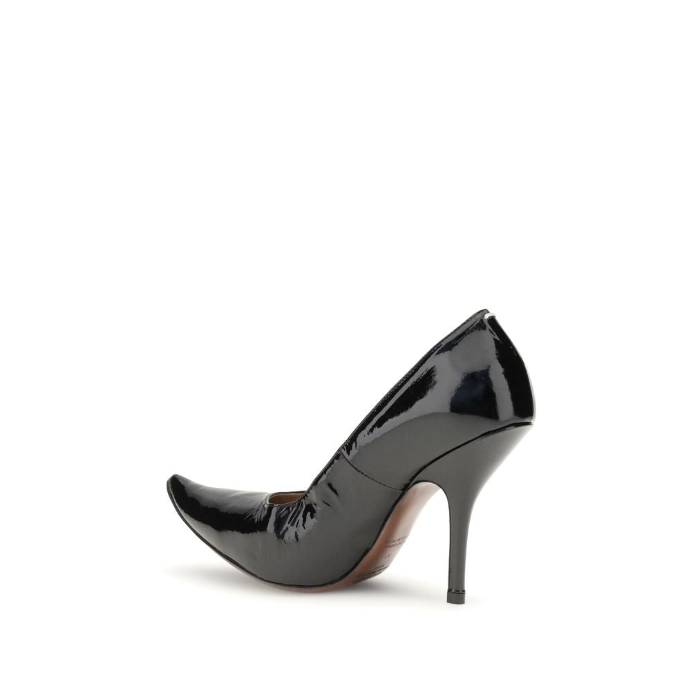 Margiela Black Calf Leather Bos Taurus High Heel Pumps