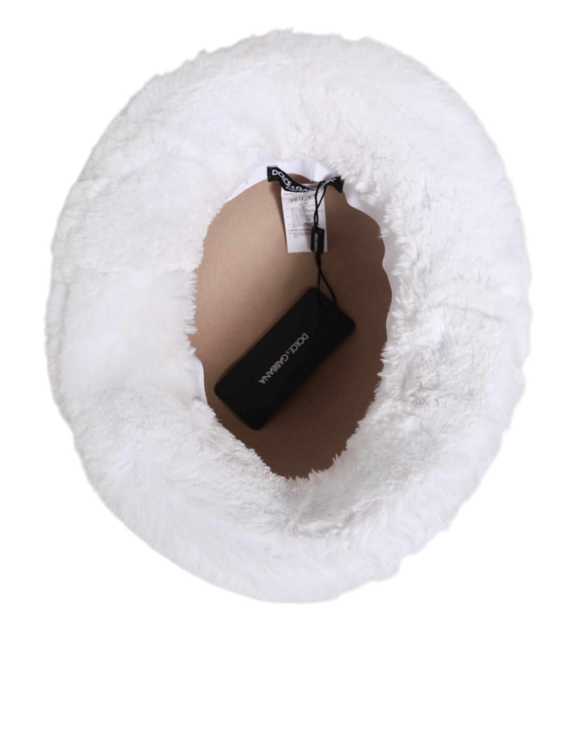 Chapeau Bob Homme Dolce & Gabbana en Modacrylique Fourrure Blanc