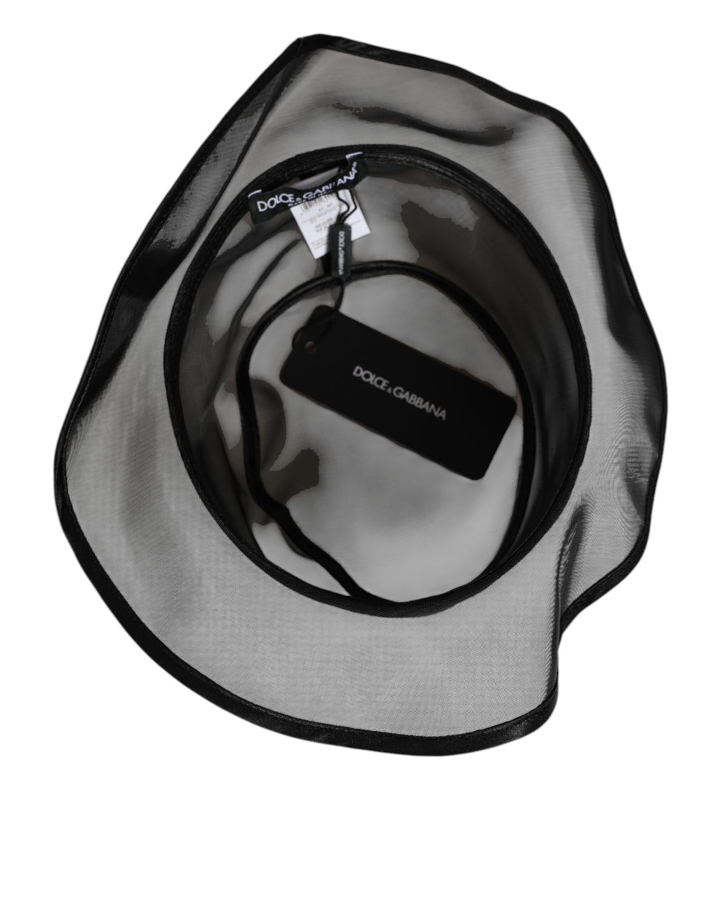 Chapeau Bob Homme Dolce & Gabbana en Soie Noire et Maille Filet