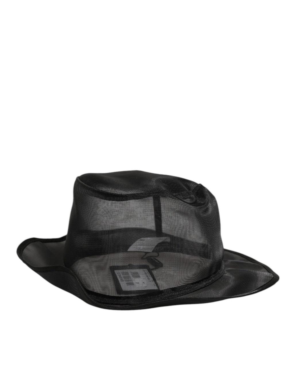 Chapeau Bob Homme Dolce & Gabbana en Soie Noire et Maille Filet