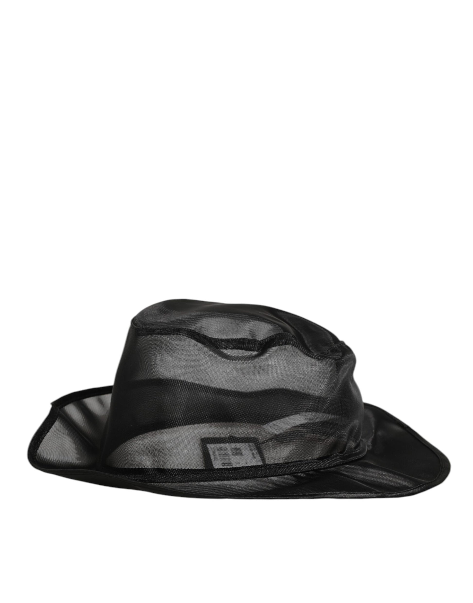 Chapeau Bob Homme Dolce & Gabbana en Soie Noire et Maille Filet