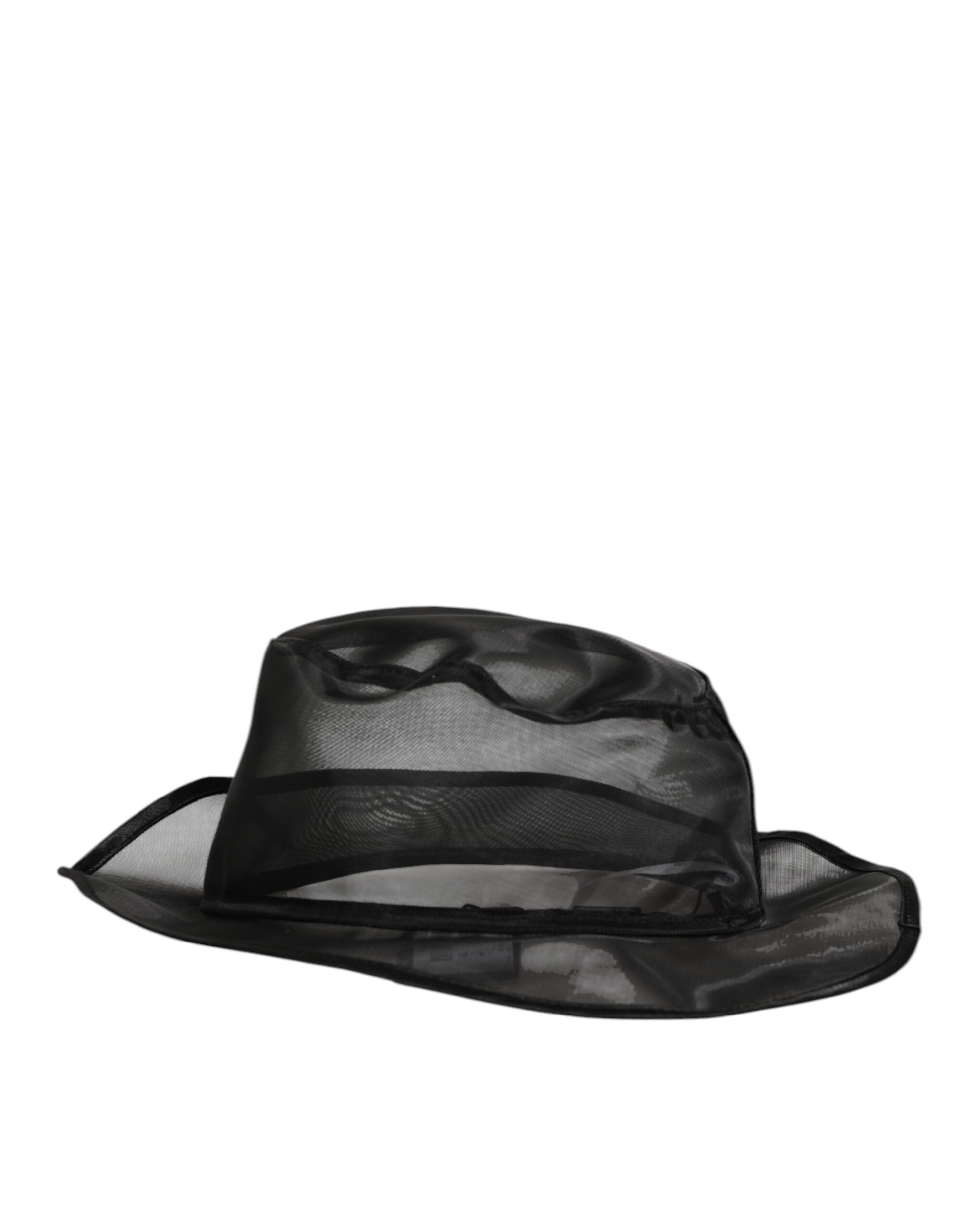 Chapeau Bob Homme Dolce & Gabbana en Soie Noire et Maille Filet