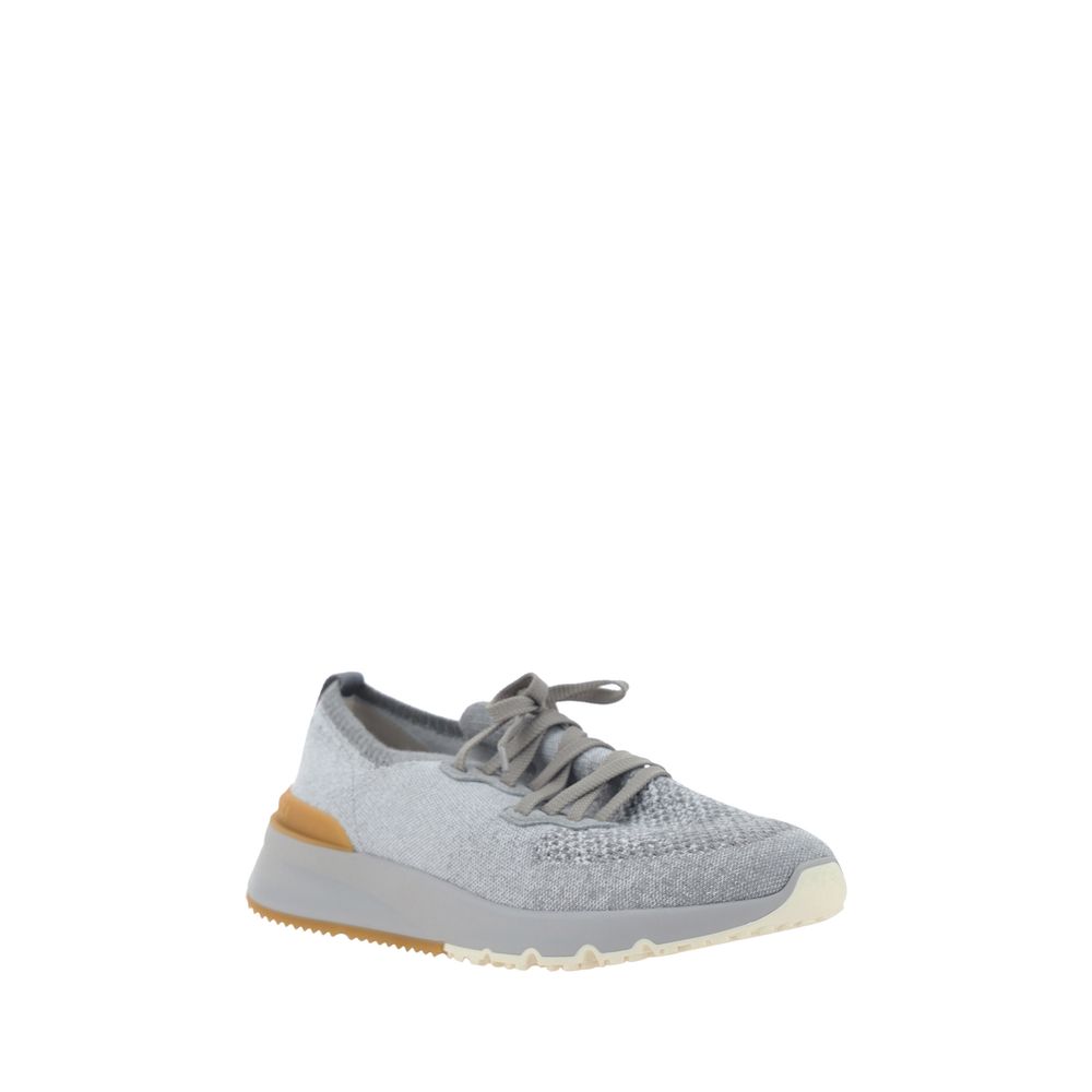 Baskets athlétiques Brunello Cucinelli en coton gris