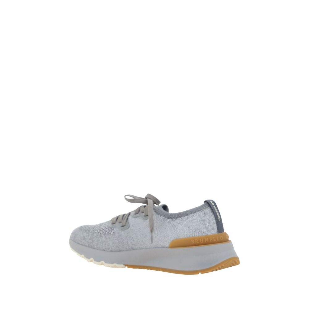 Baskets athlétiques Brunello Cucinelli en coton gris