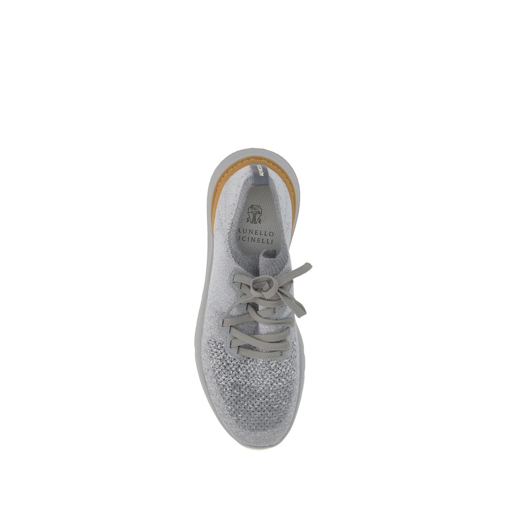 Baskets athlétiques Brunello Cucinelli en coton gris