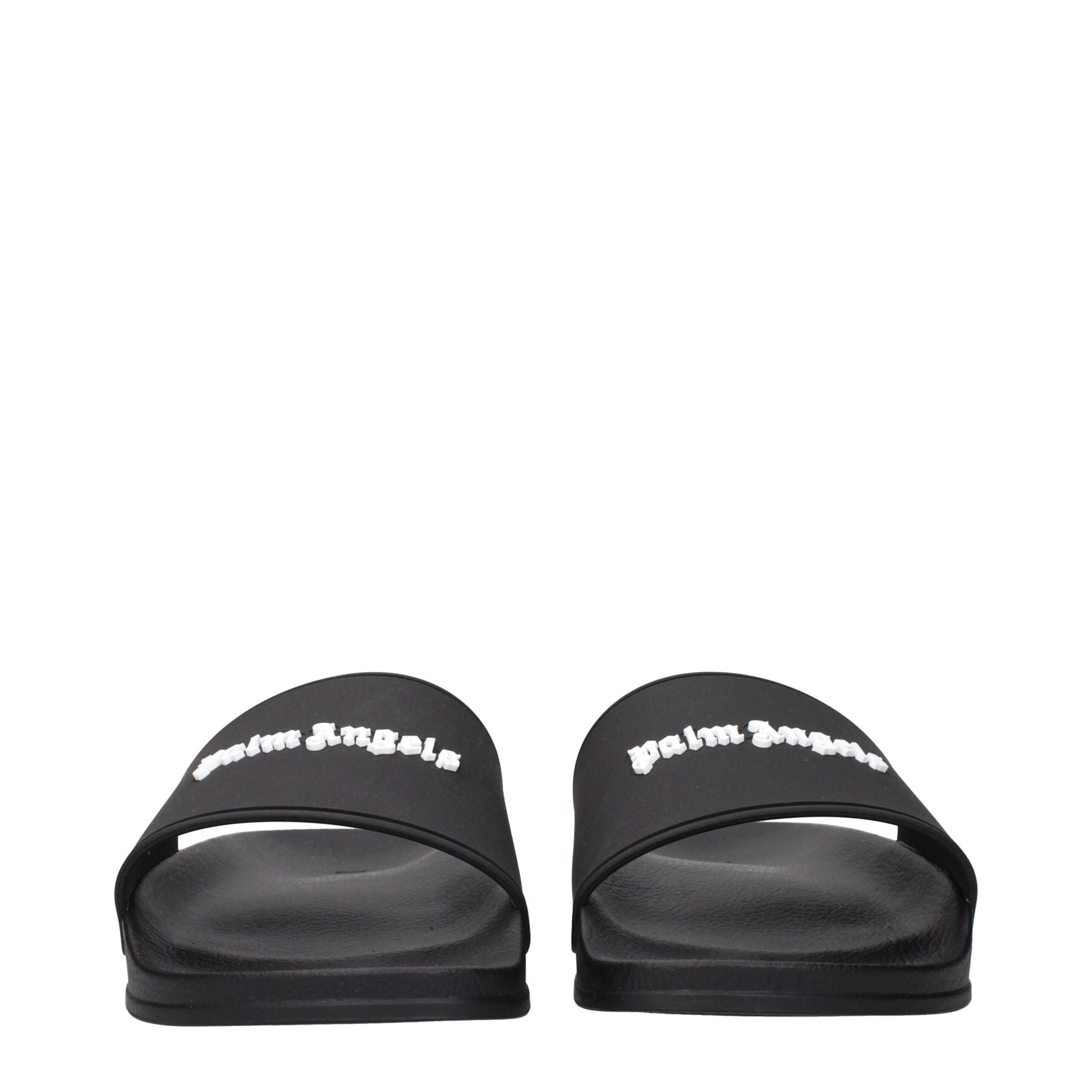 Palm Angels Black Cotton Slippers