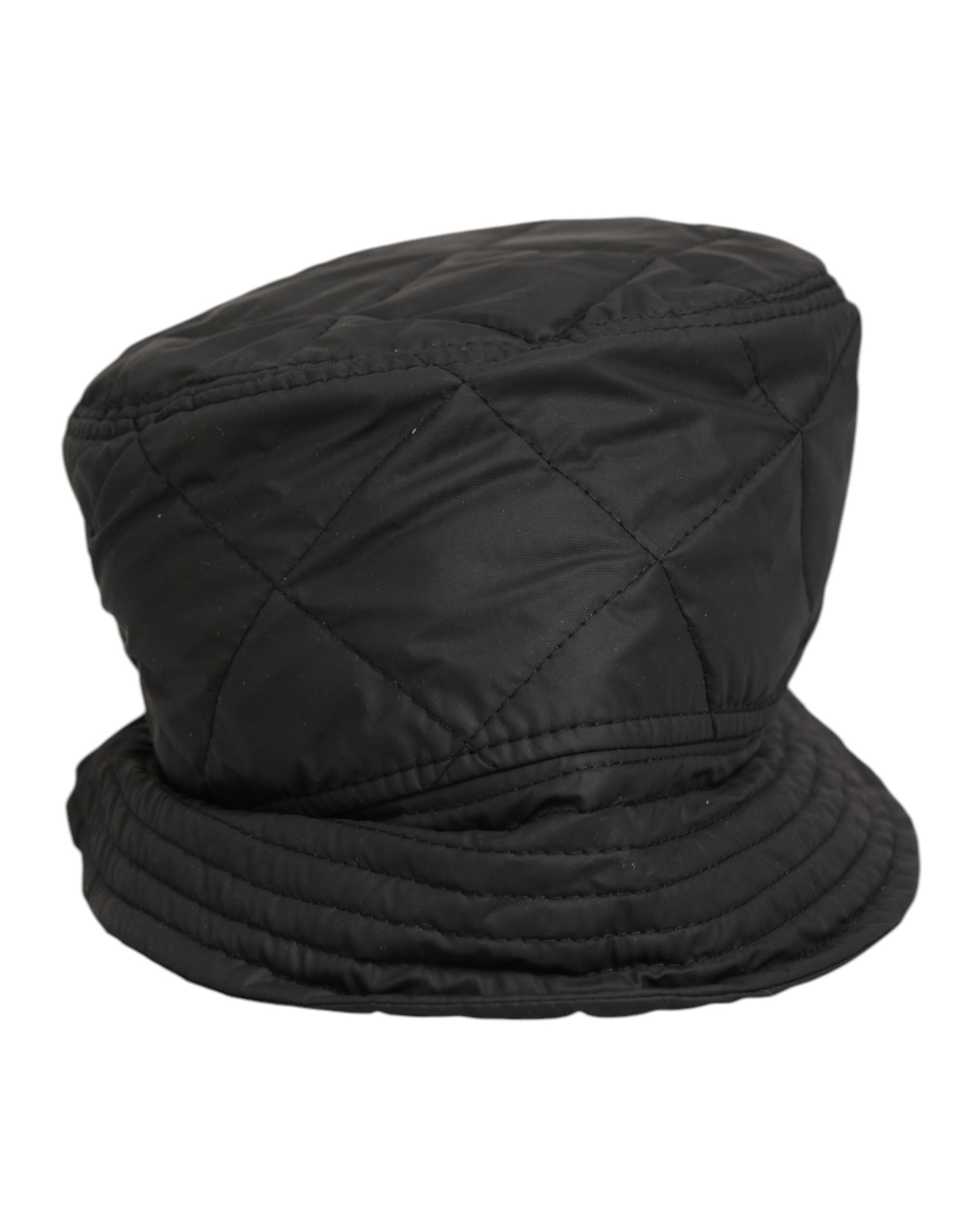 Chapeau bob matelassé en nylon noir Dolce & Gabbana pour homme