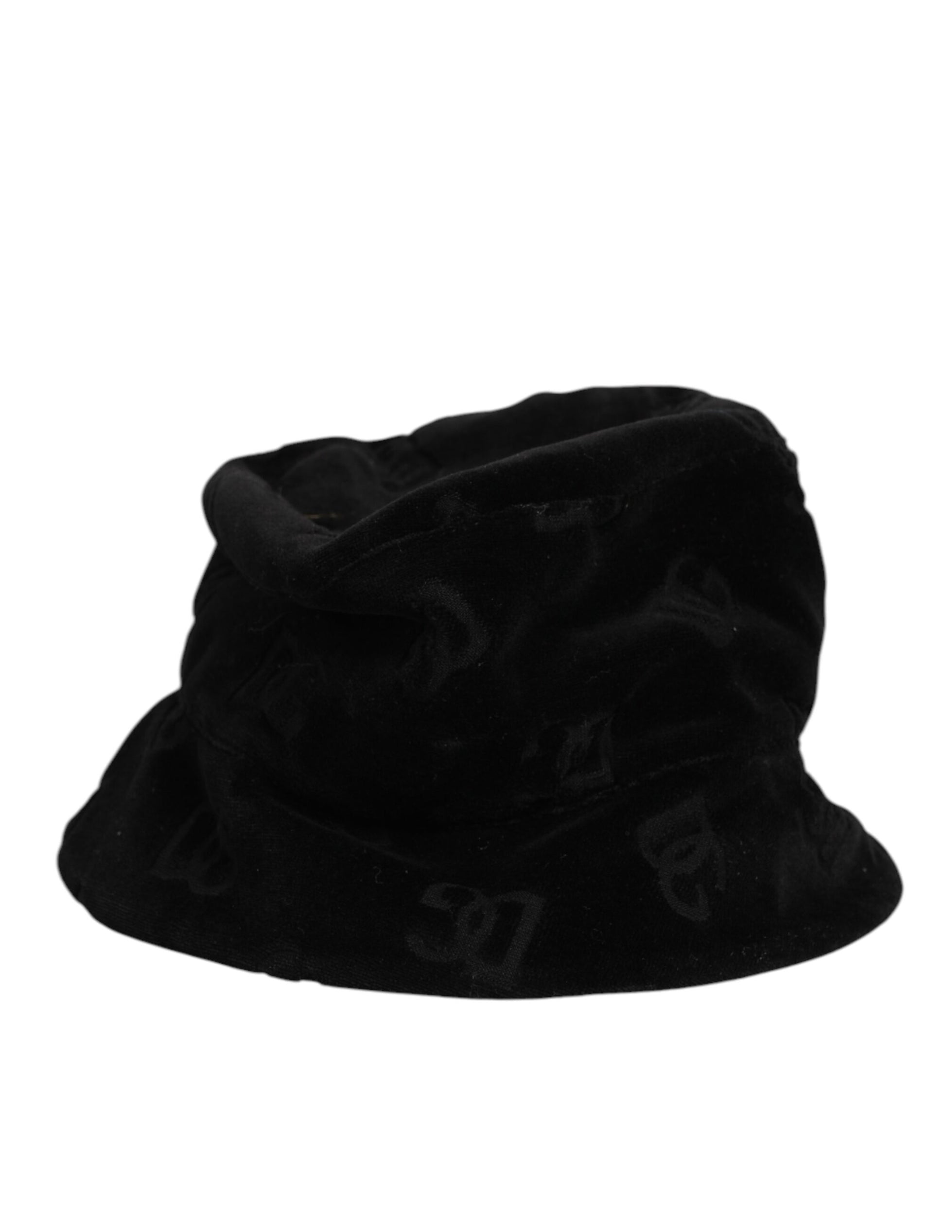 Chapeau cloche Dolce & Gabbana en coton et daim noirs avec logo