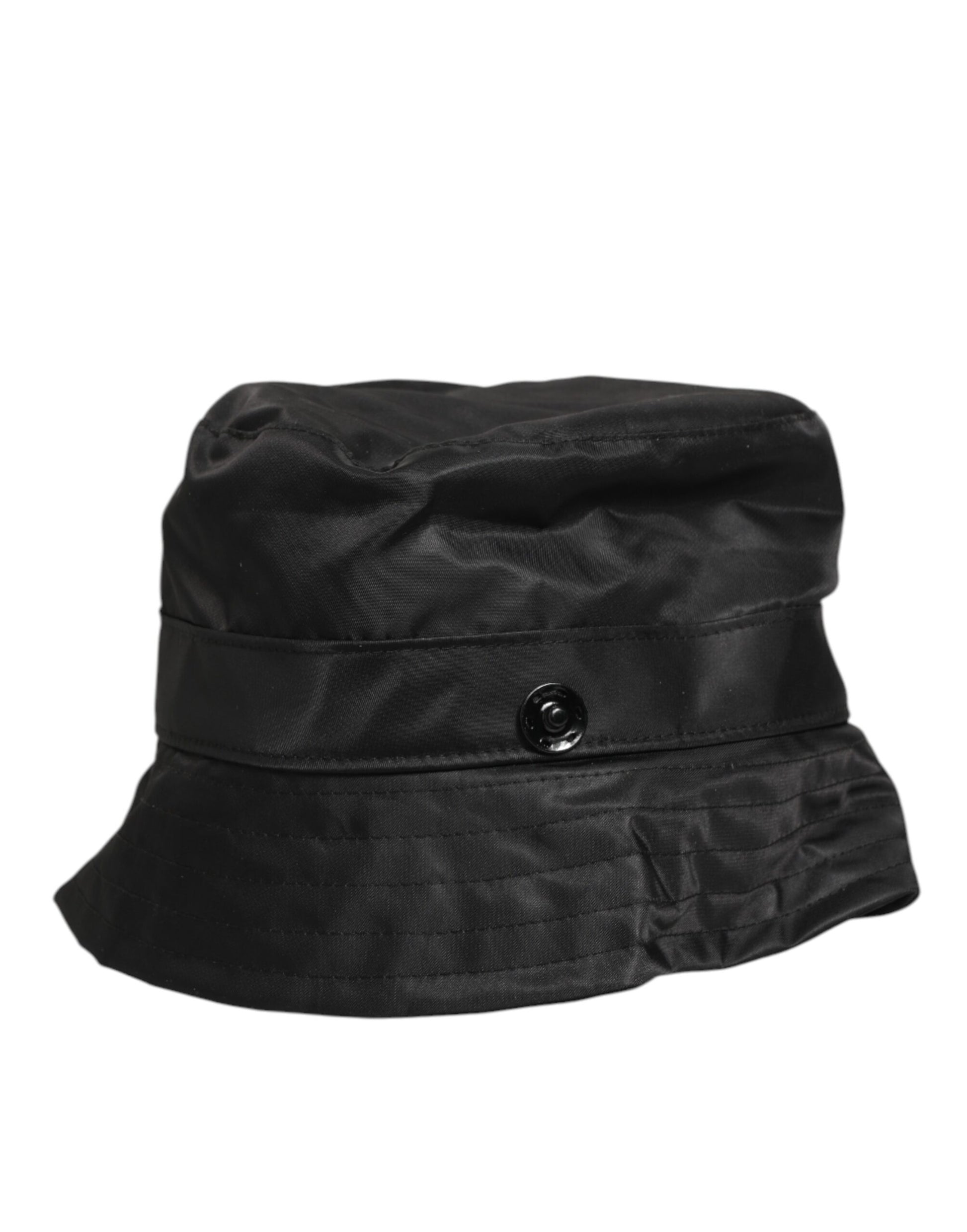 Dolce & Gabbana Black PVC Wide Brim Men Bucket Capello Hat