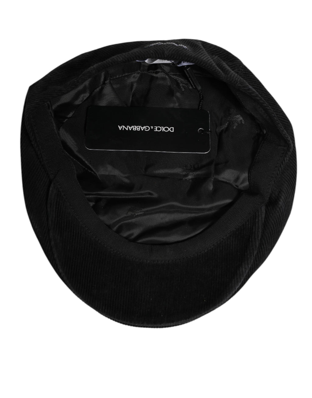 Dolce & Gabbana Black Cotton DG Logo Newsboy Cloth Capello Hat