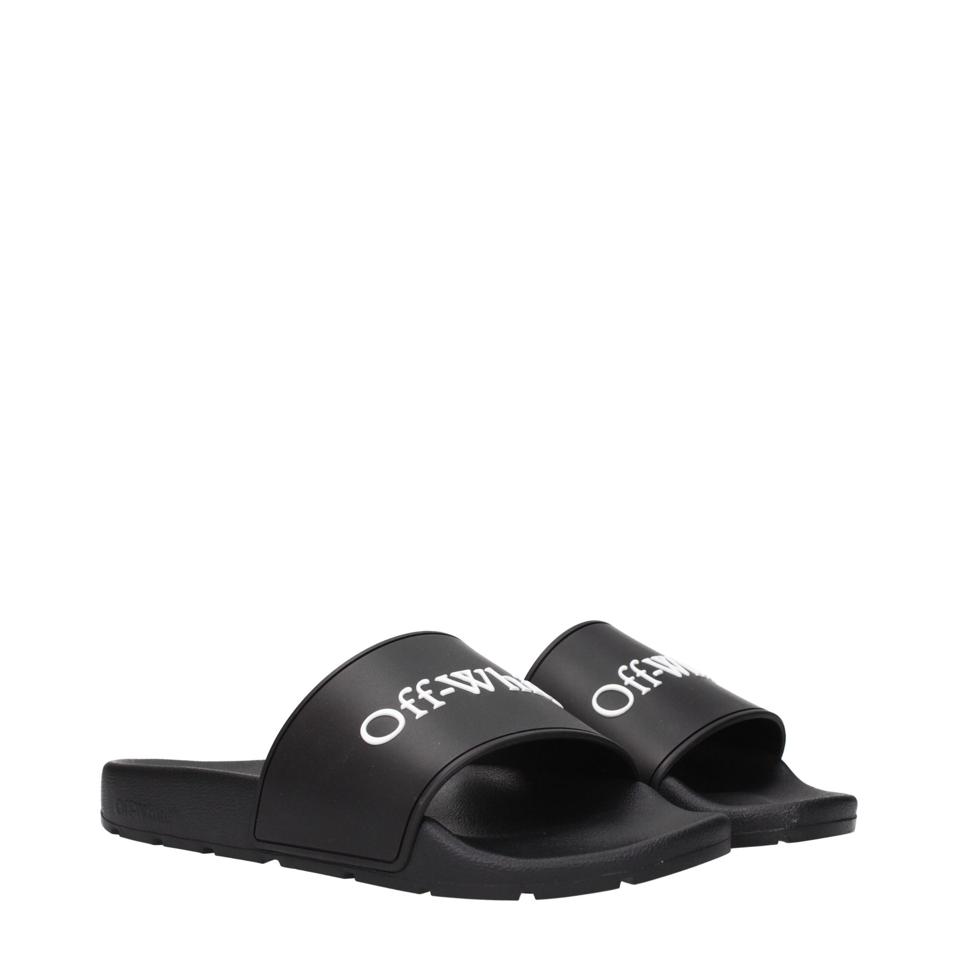 Off-White Black Cotton Slippers