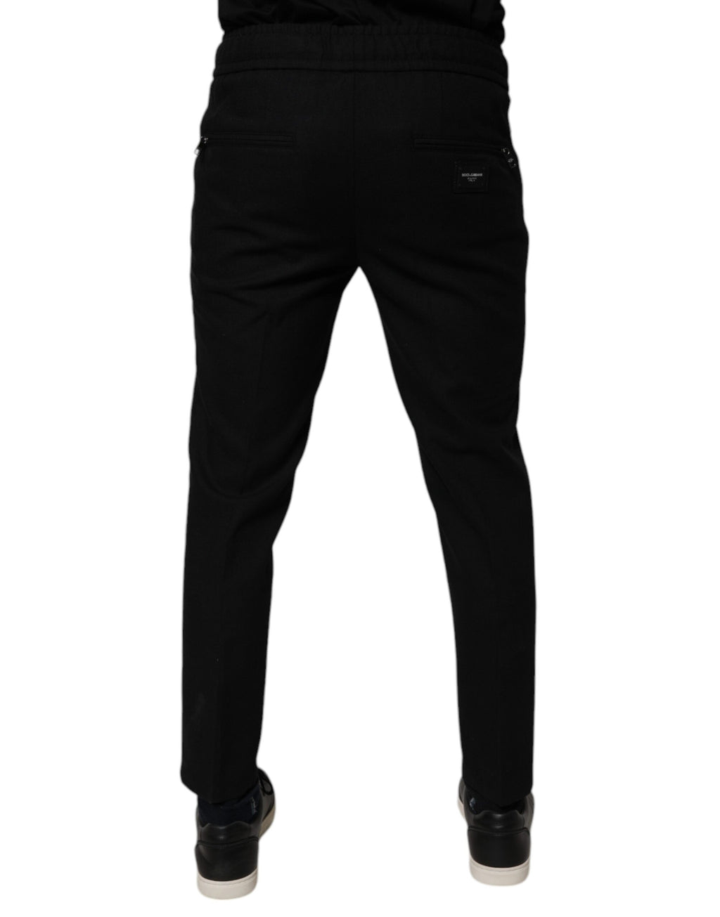 Dolce & Gabbana Black Wool Skinny Jogger Men Trouser Pants