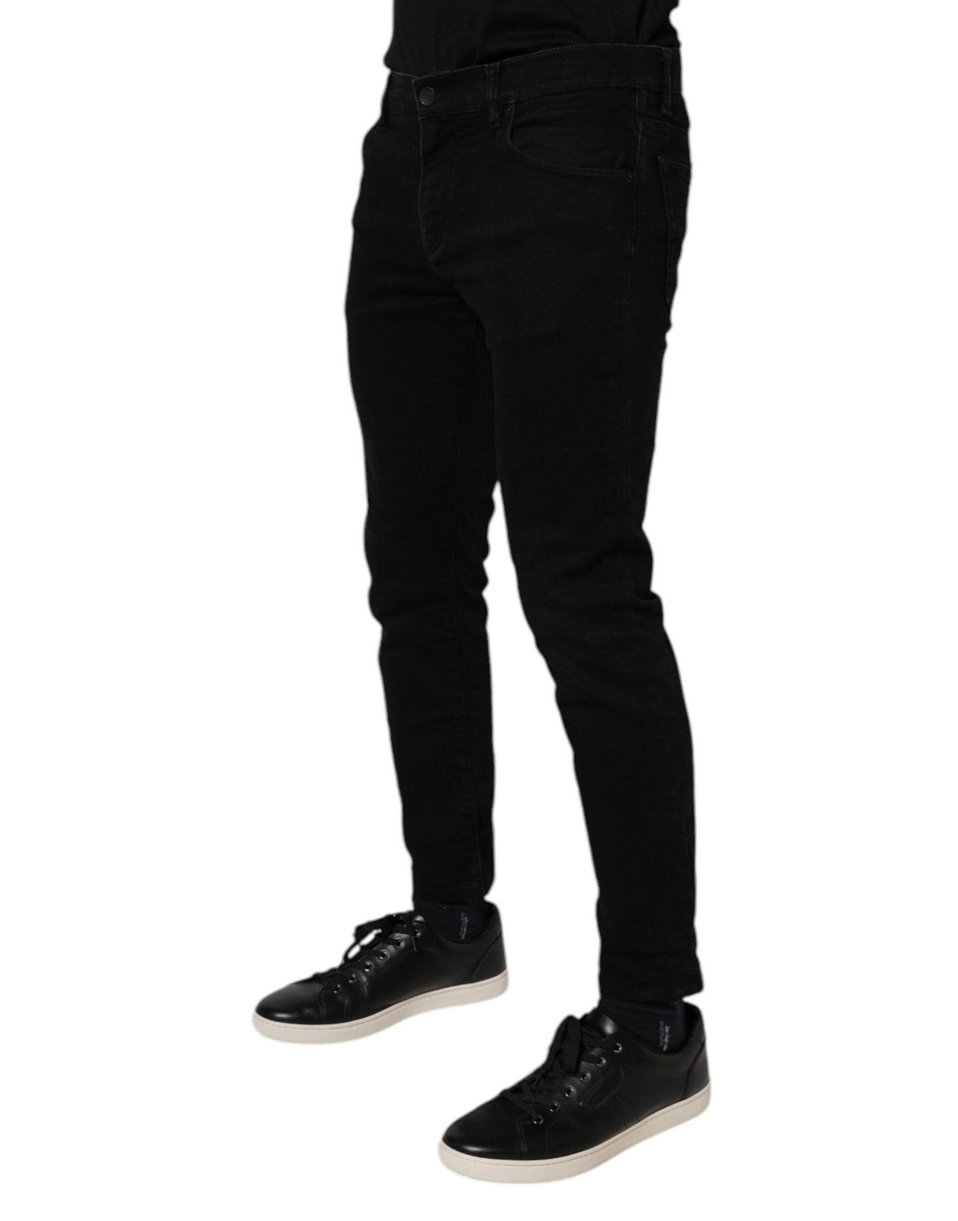 Dolce & Gabbana Jean Slim Homme Noir en Coton Stretch