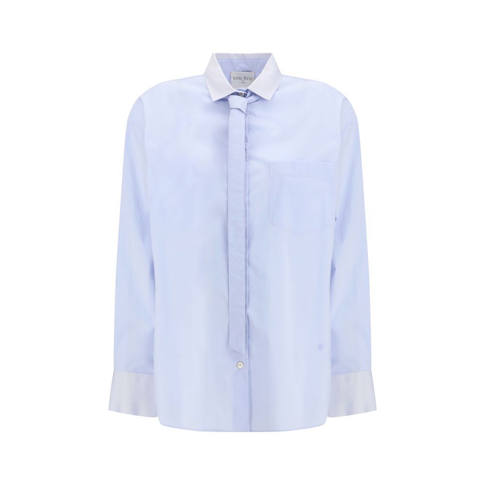 Forte_Forte Light Blue Cotton Dress Shirt
