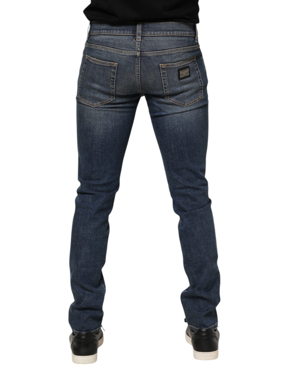 Dolce & Gabbana Jean Homme Skinny en Coton Délavé Bleu