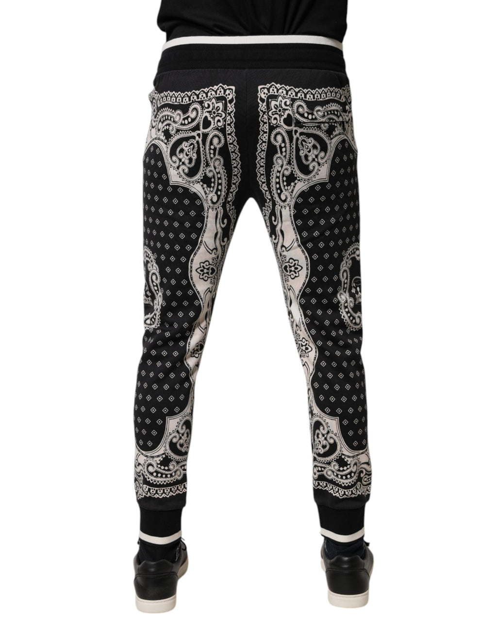 Pantalon de survêtement jogger Dolce & Gabbana en coton noir avec bandana