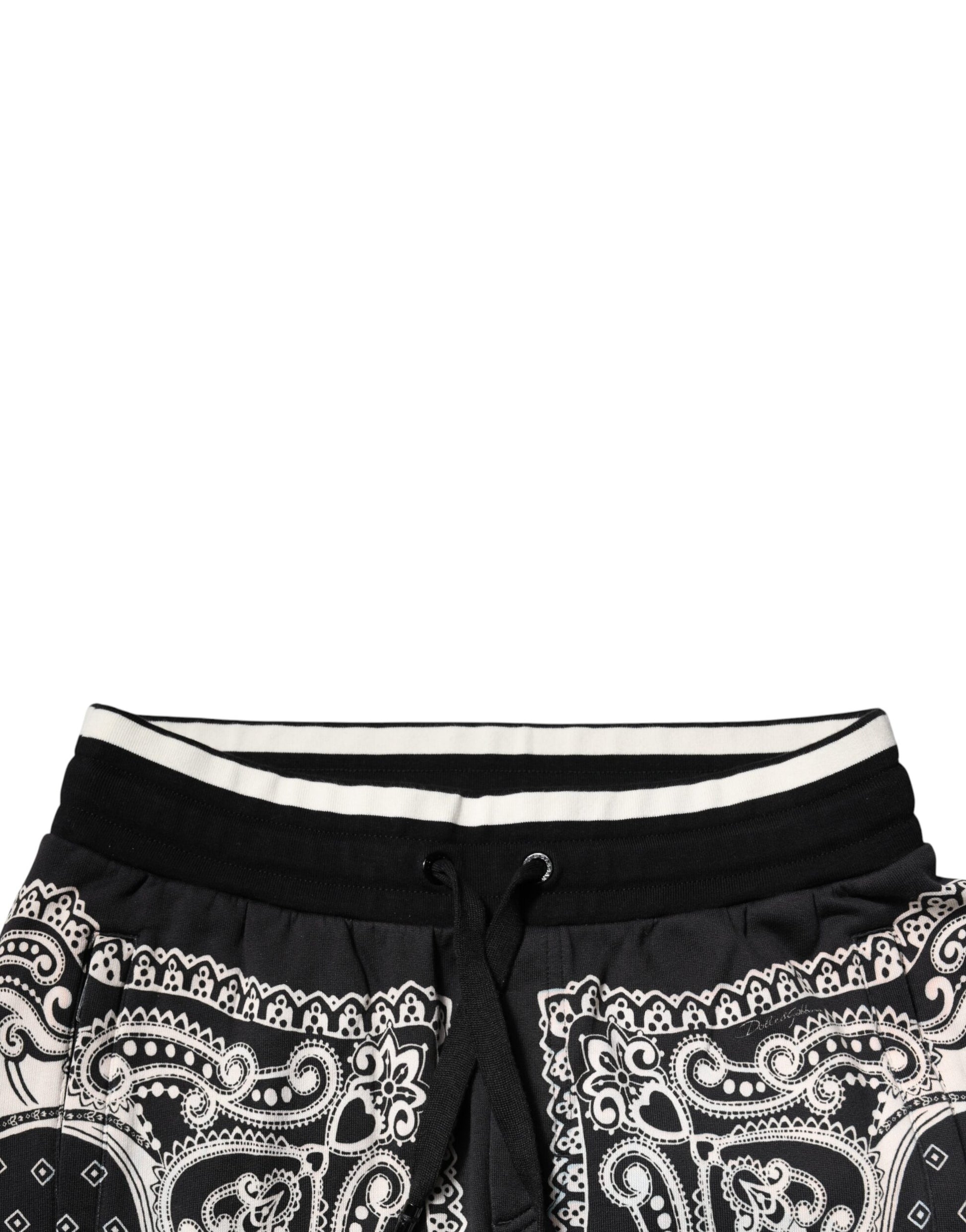 Pantalon de survêtement jogger Dolce & Gabbana en coton noir avec bandana