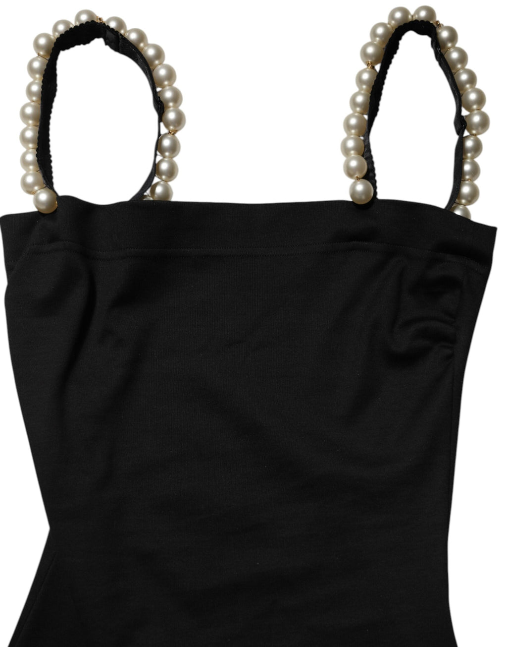 Mini-robe Dolce & Gabbana en coton noir avec fausses perles