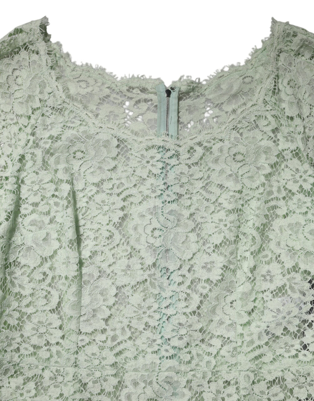 Robe midi Dolce & Gabbana vert menthe en dentelle florale