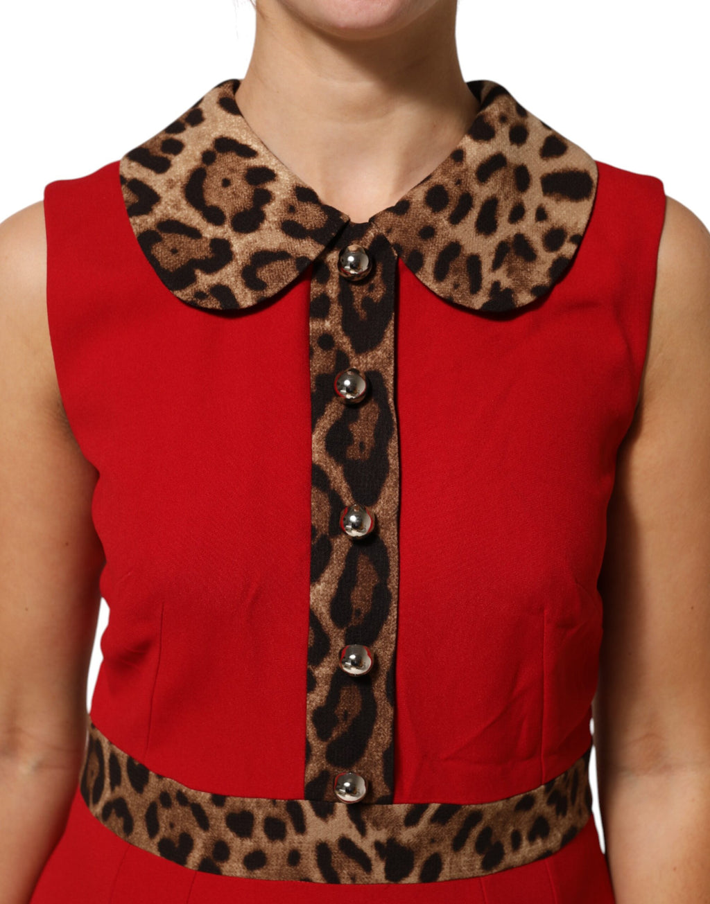 Dolce & Gabbana Red Leopard Viscose Sheath A-line Dress