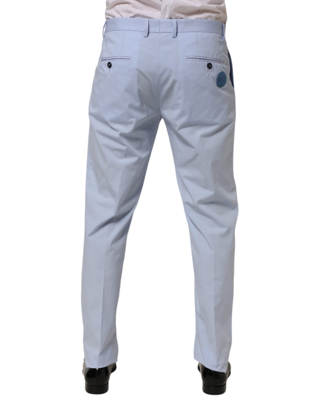 Dolce & Gabbana Light Blue Cotton Stretch Tapered Men Trouser Pants