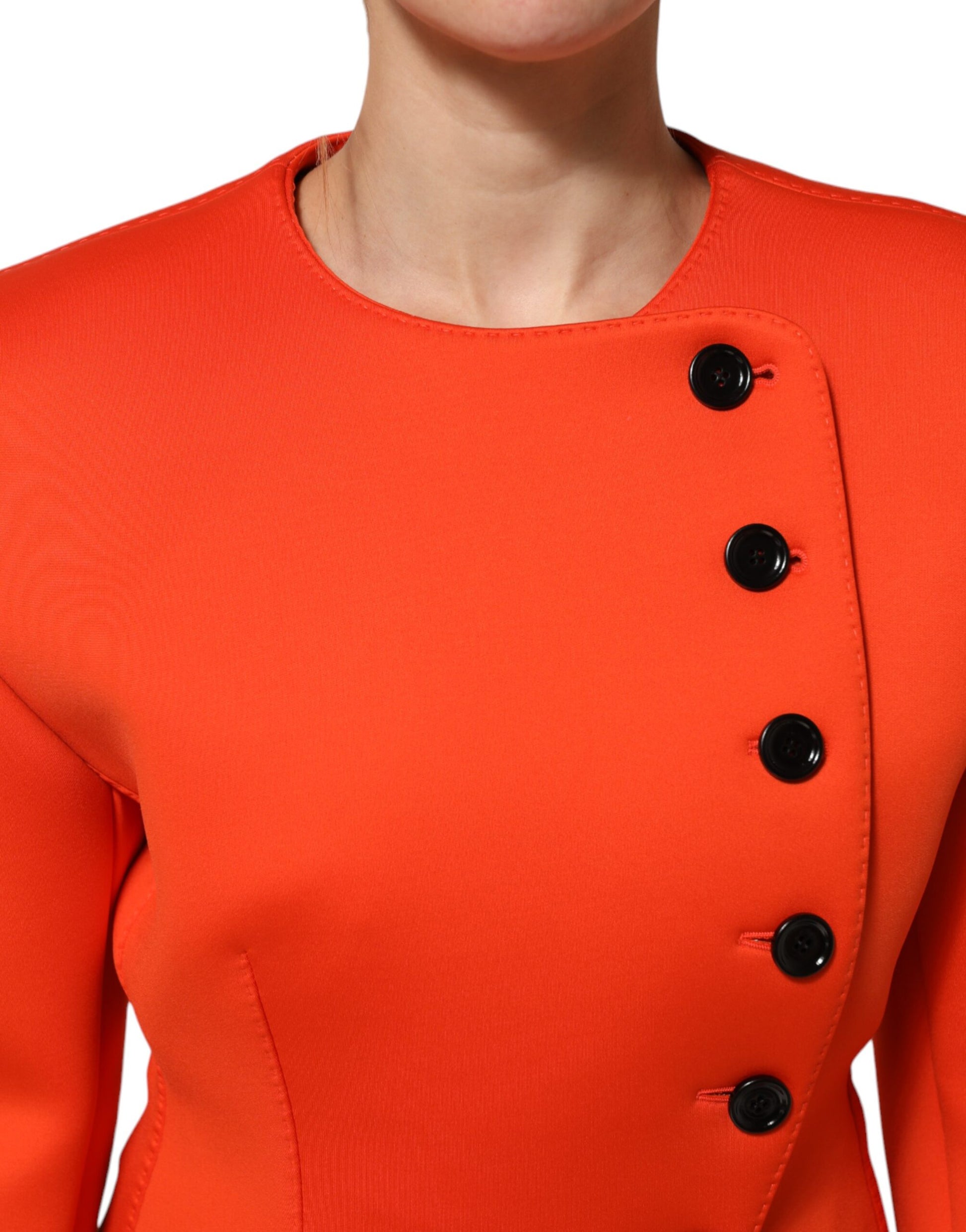 Dolce & Gabbana Red Buttoned Down Women Trench Coat Jacket