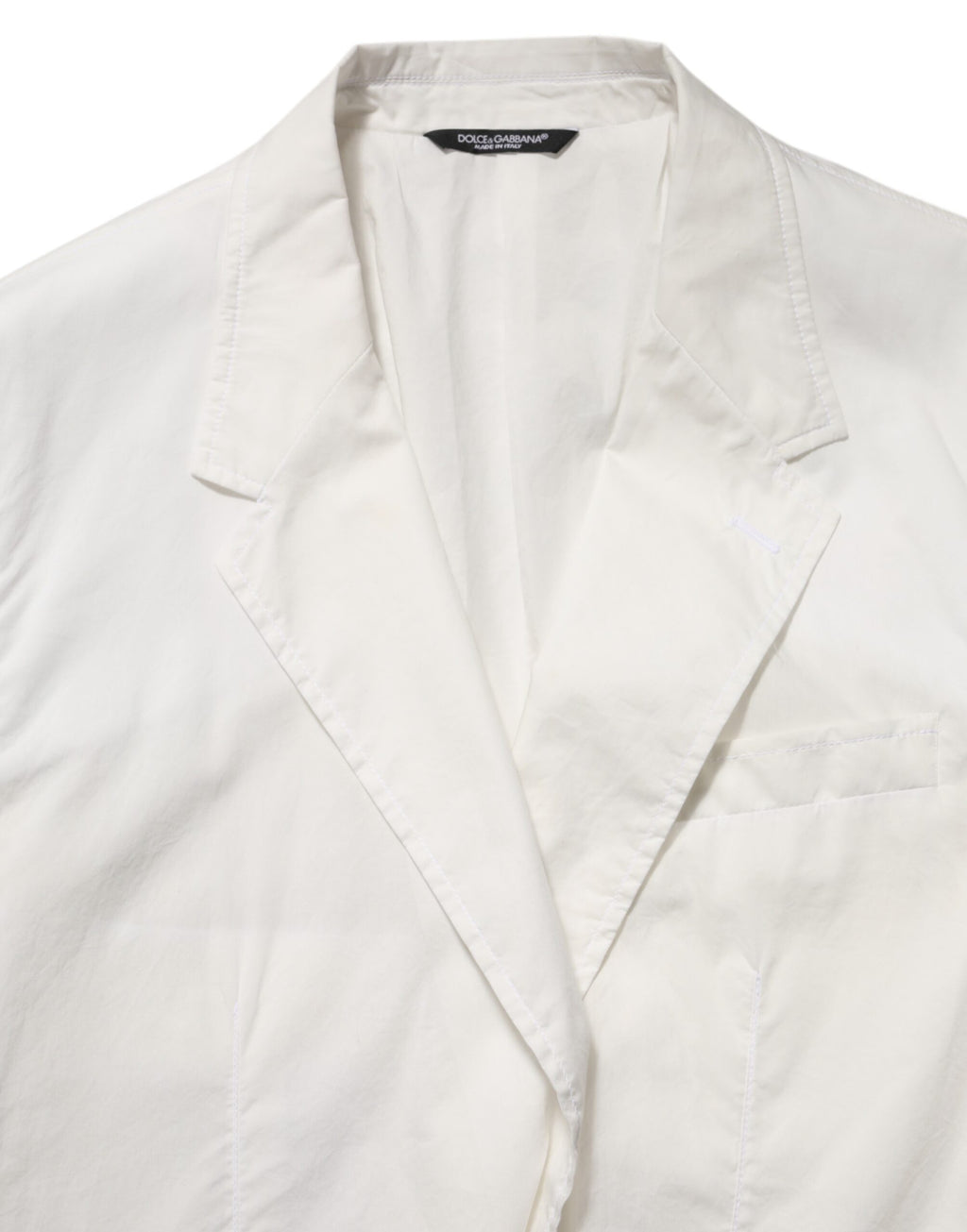 Dolce & Gabbana Blazer de costume homme en coton blanc à 1 bouton