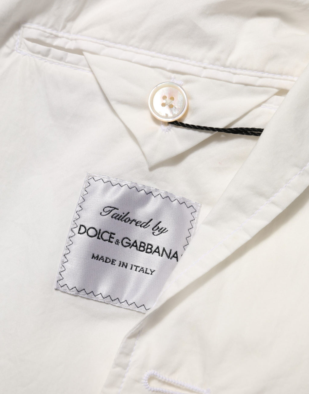 Dolce & Gabbana Blazer de costume homme en coton blanc à 1 bouton