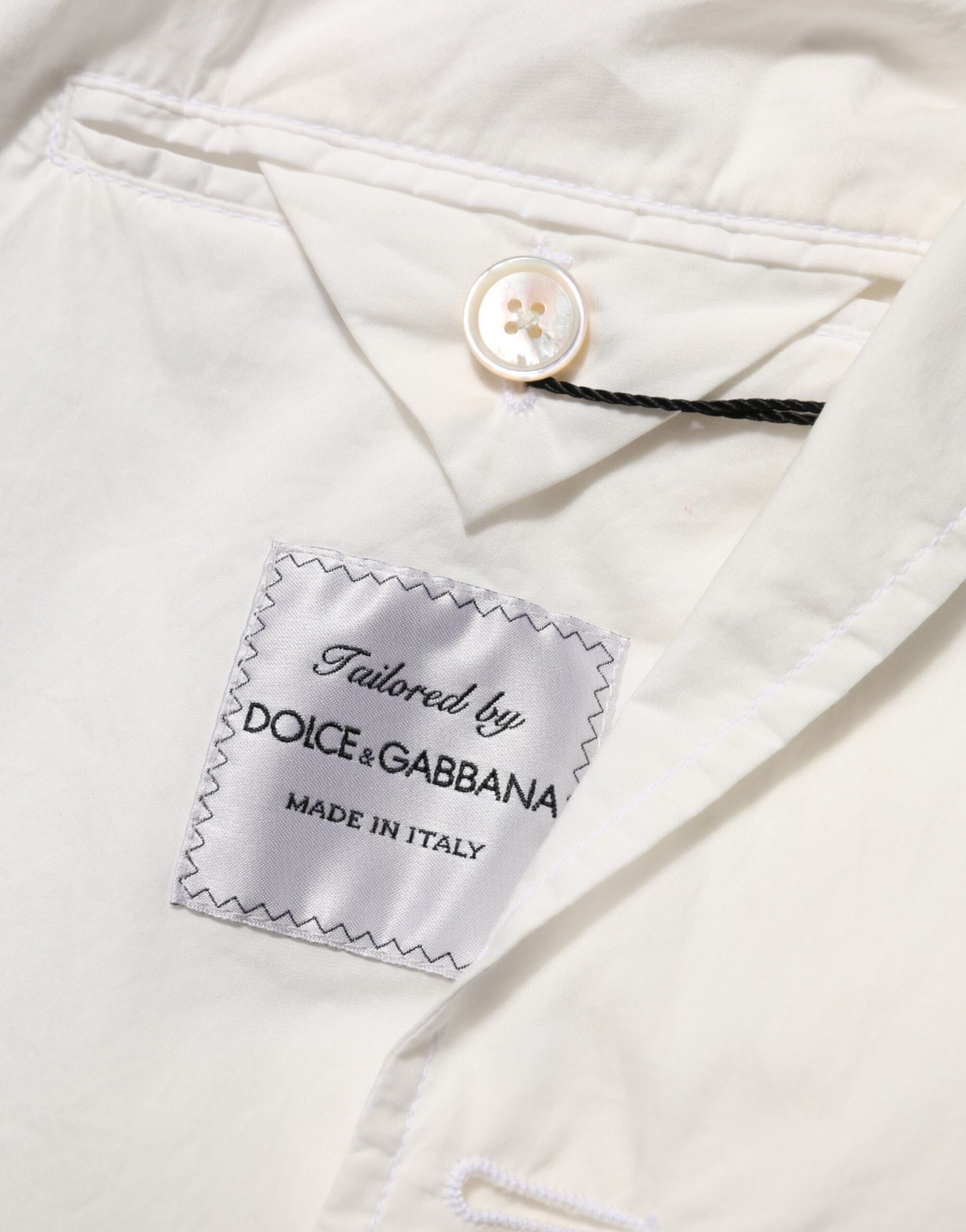 Dolce & Gabbana Blazer de costume homme en coton blanc à 1 bouton