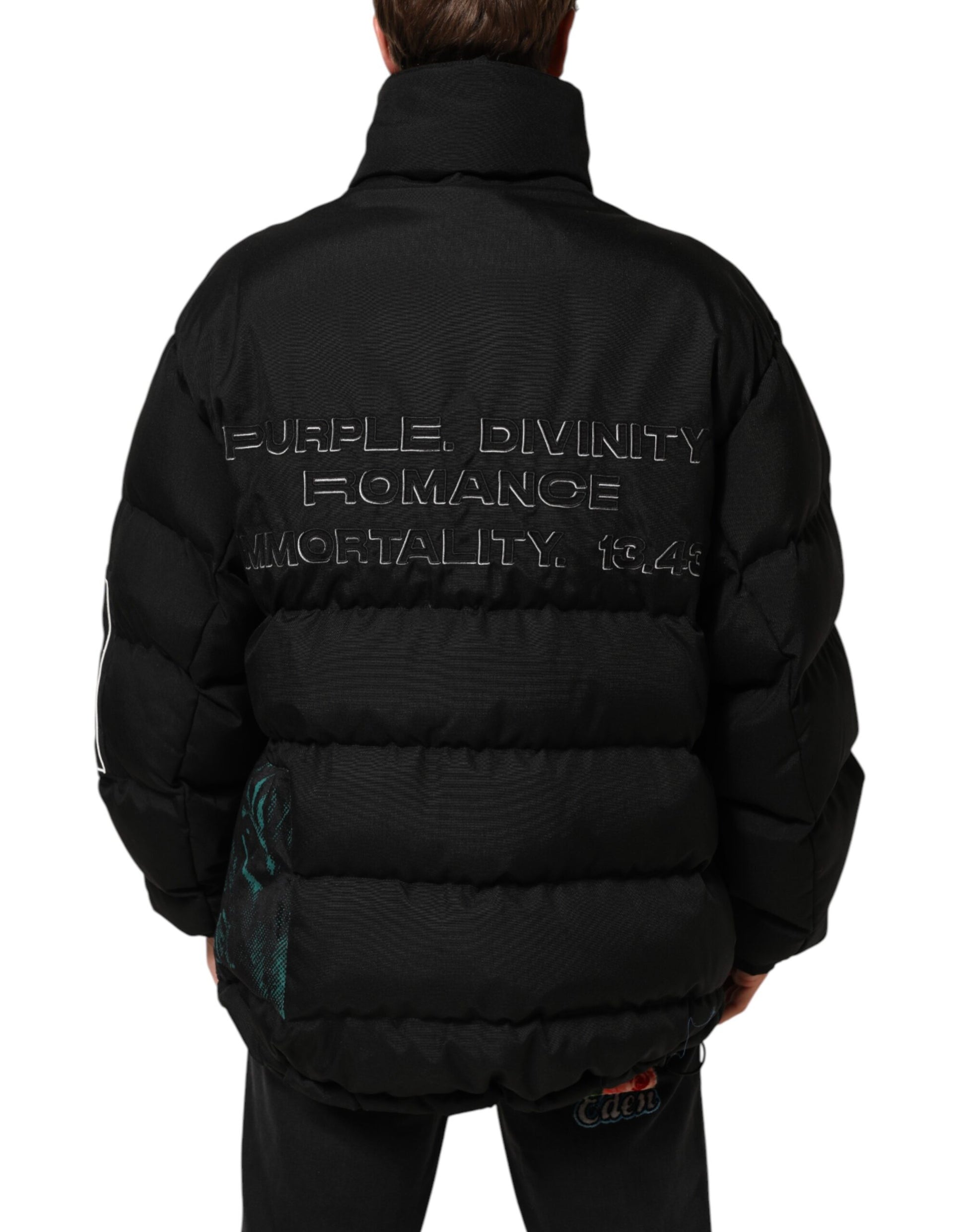 Veste matelassée zippée noire pour homme Dolce & Gabbana en nylon