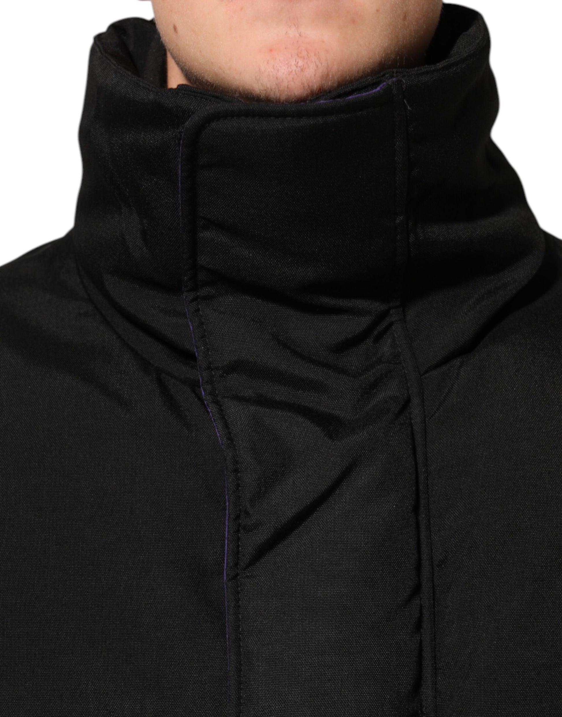 Veste matelassée zippée noire pour homme Dolce & Gabbana en nylon
