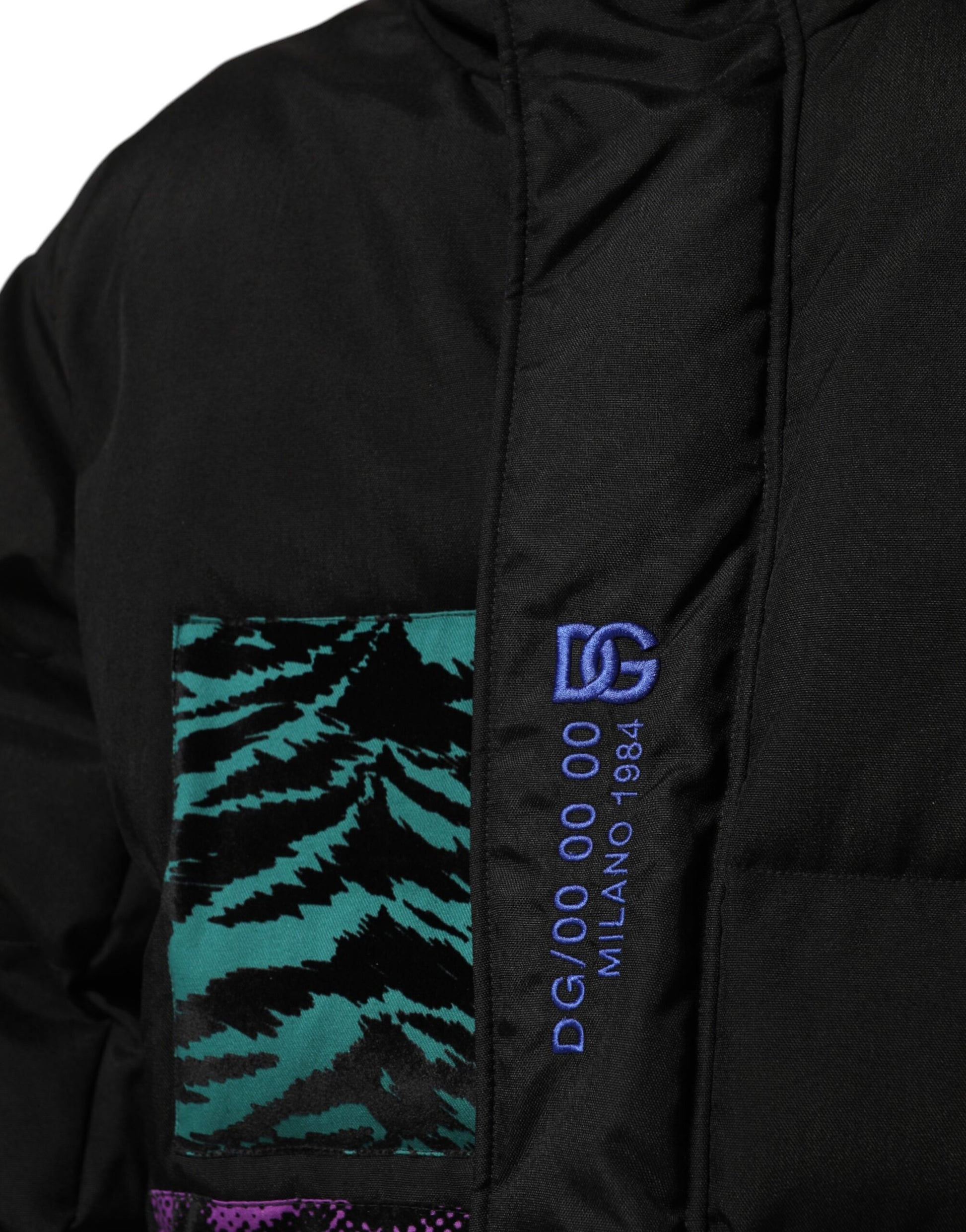 Veste matelassée zippée noire pour homme Dolce & Gabbana en nylon