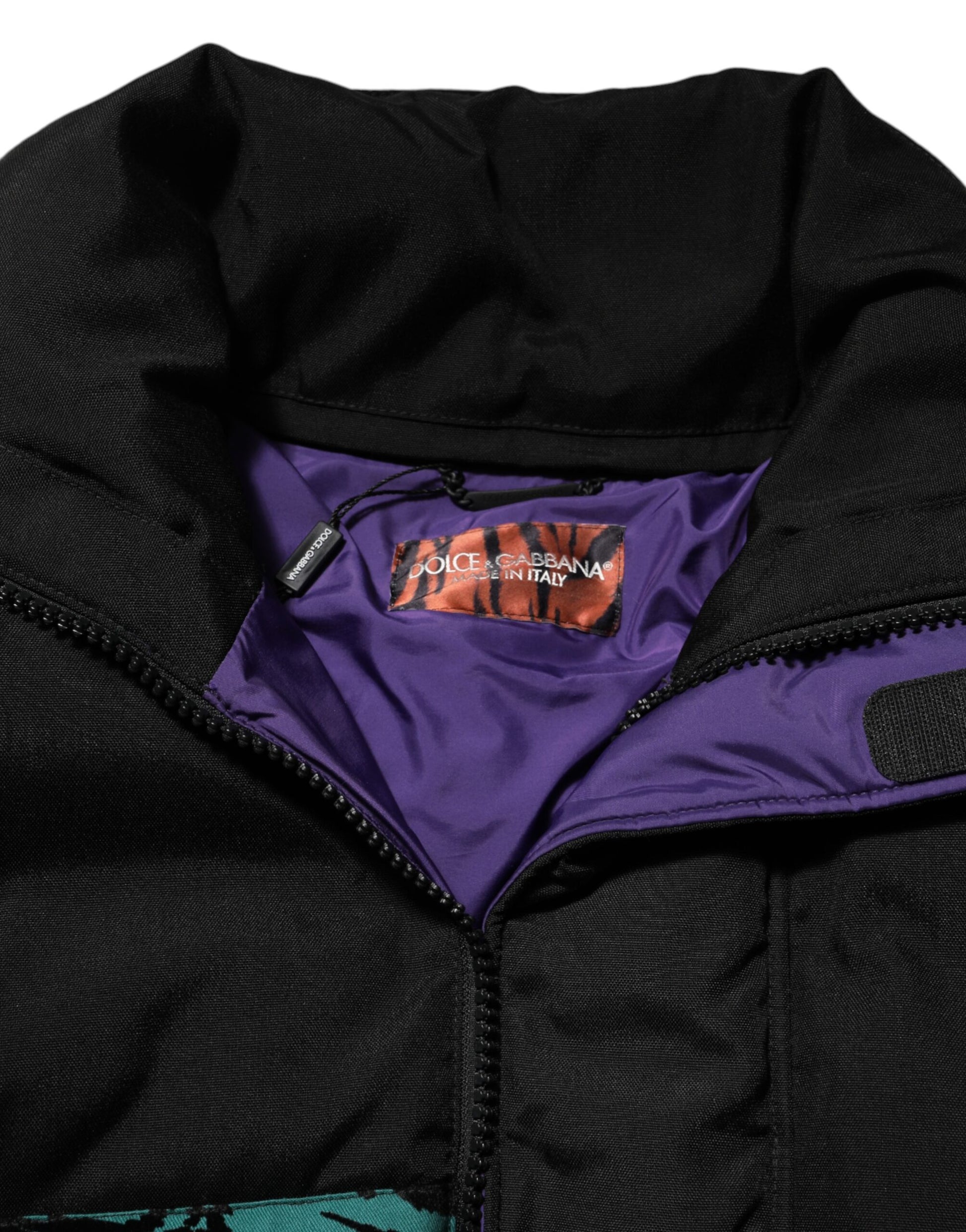 Veste matelassée zippée noire pour homme Dolce & Gabbana en nylon