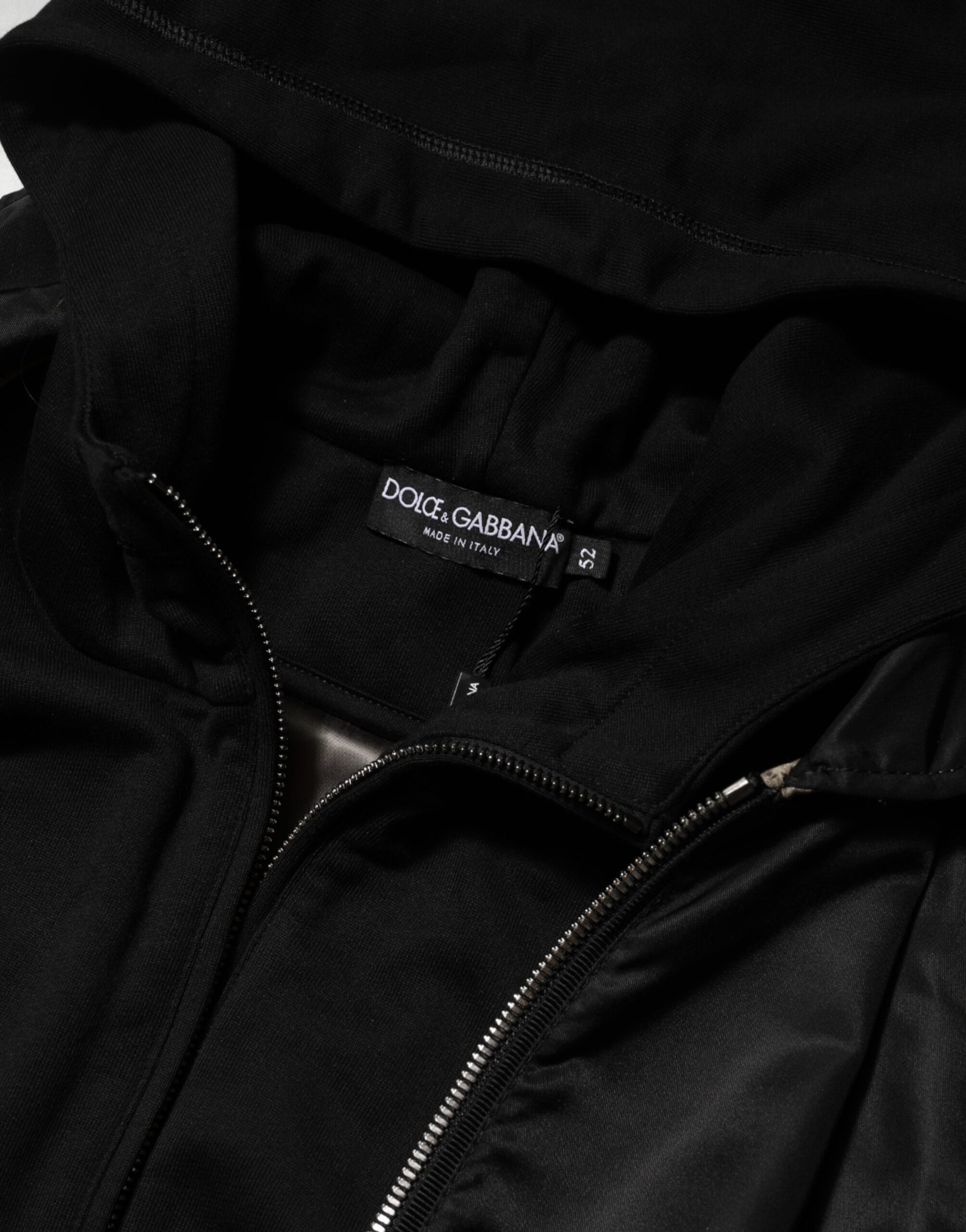 Blouson Bomber Dolce & Gabbana Noir en Coton à Capuche Zippé