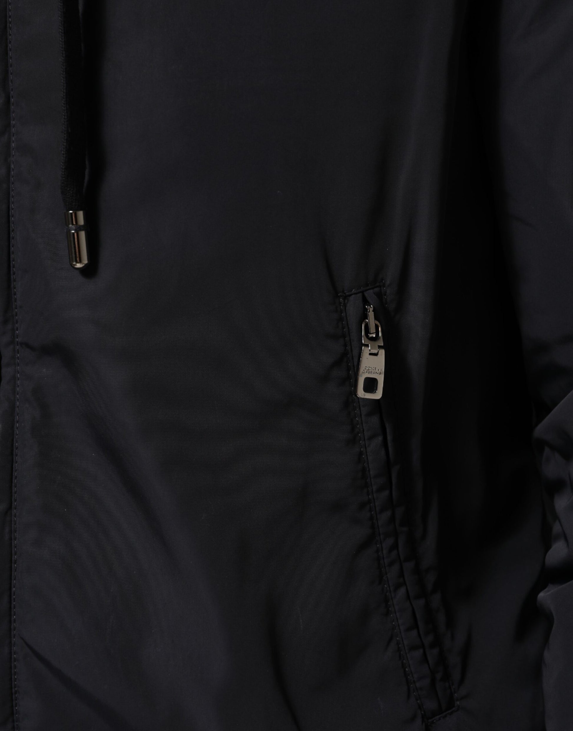 Bomber zippé à capuche Dolce & Gabbana avec bande logo bleue