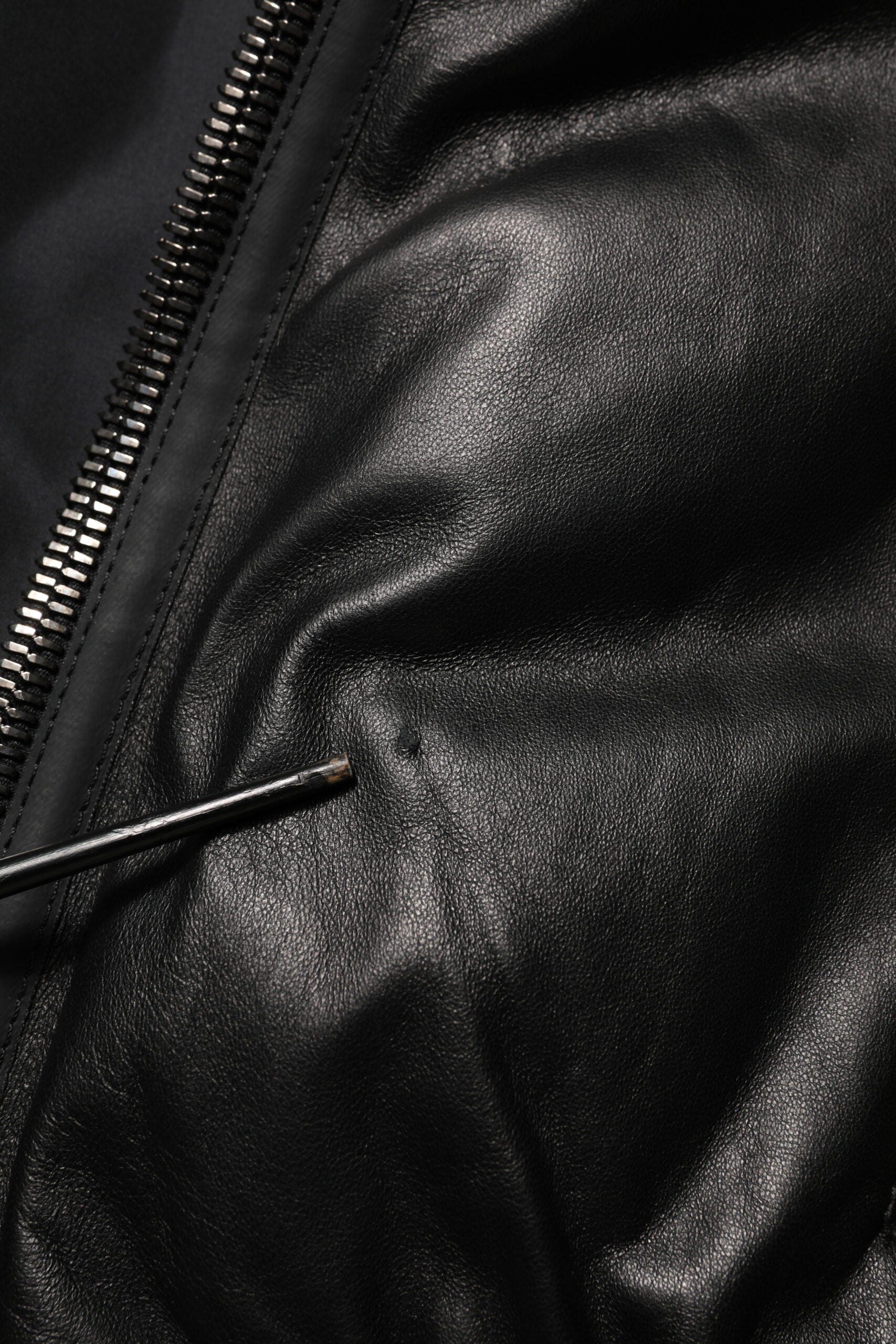 Blouson Dolce & Gabbana en cuir et nylon noir à fermeture éclair intégrale