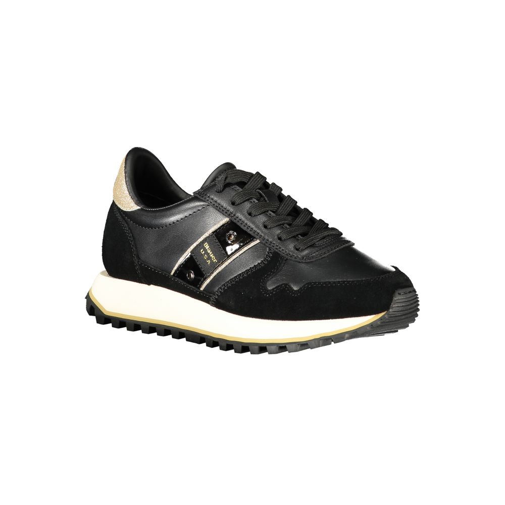 Basket Blauer noire en cuir pour femme