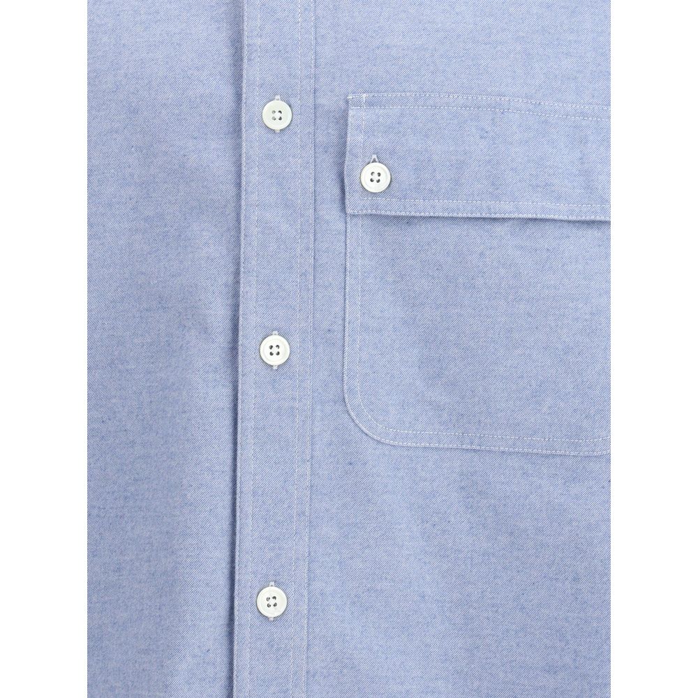 Thom Browne Light Blue Cotton Pattern Shirt