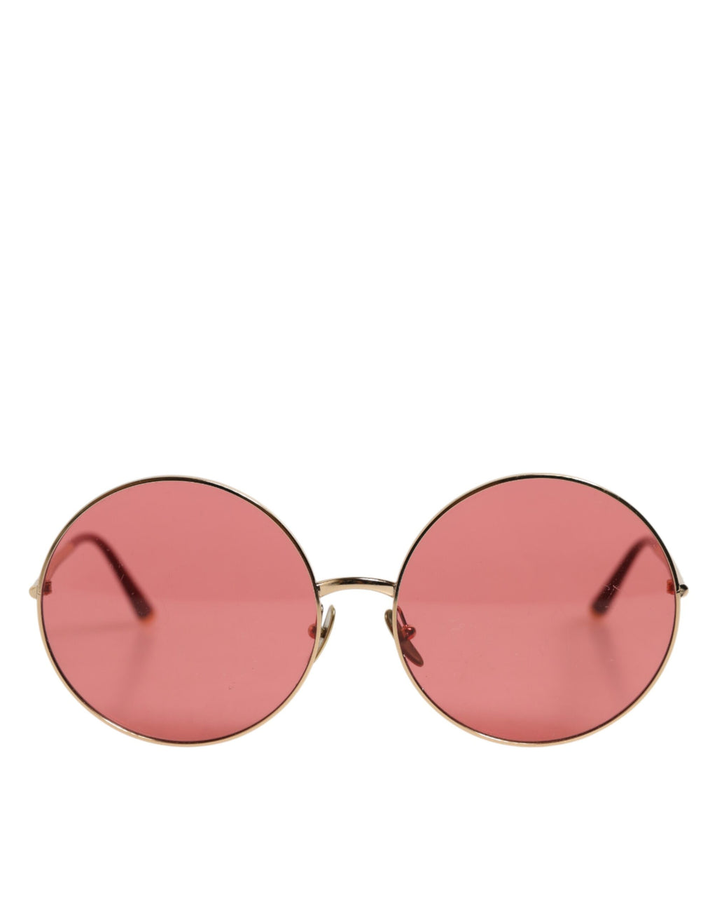 Lunettes de soleil rondes en métal rose doré Dolce & Gabbana