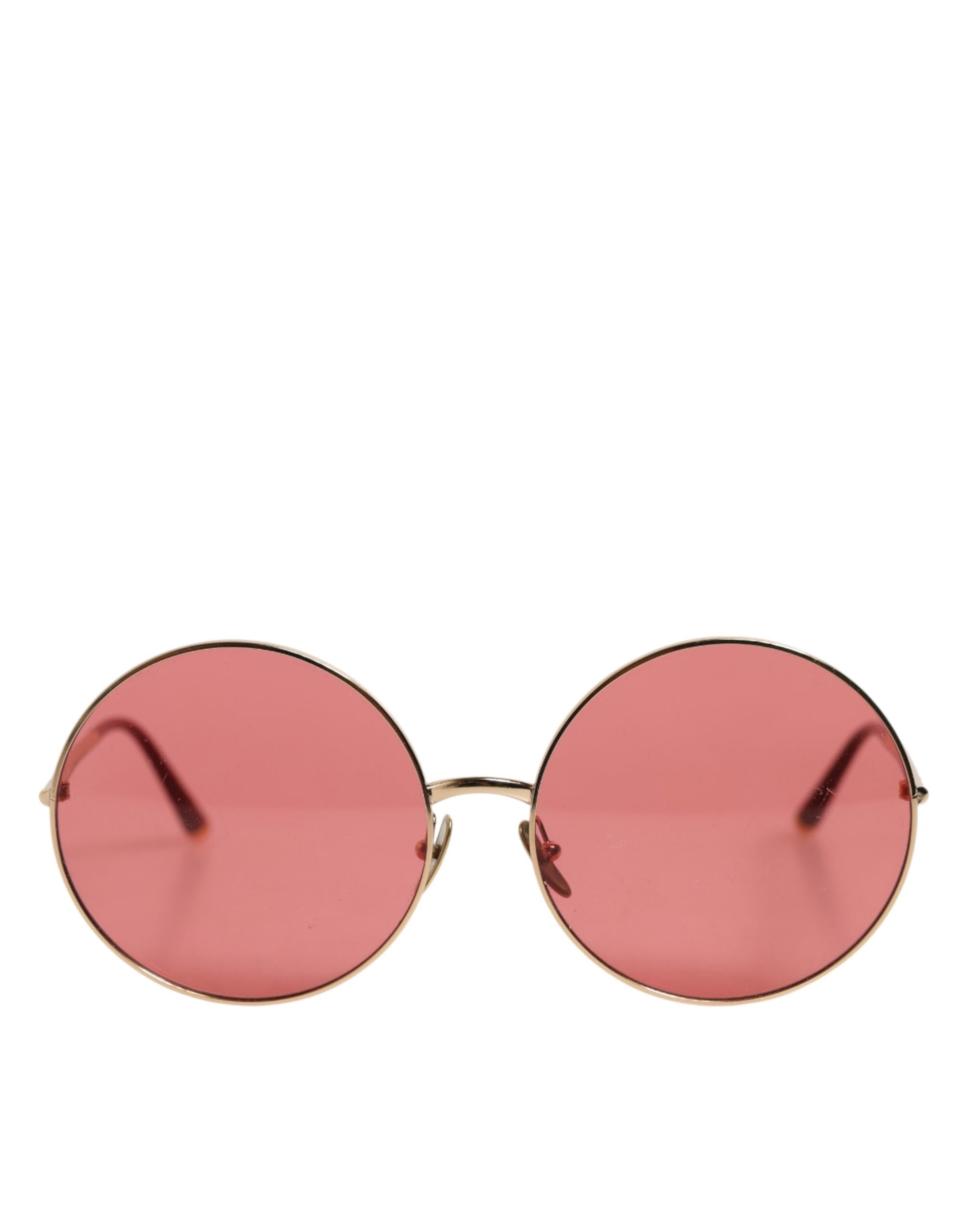 Lunettes de soleil rondes en métal rose doré Dolce & Gabbana