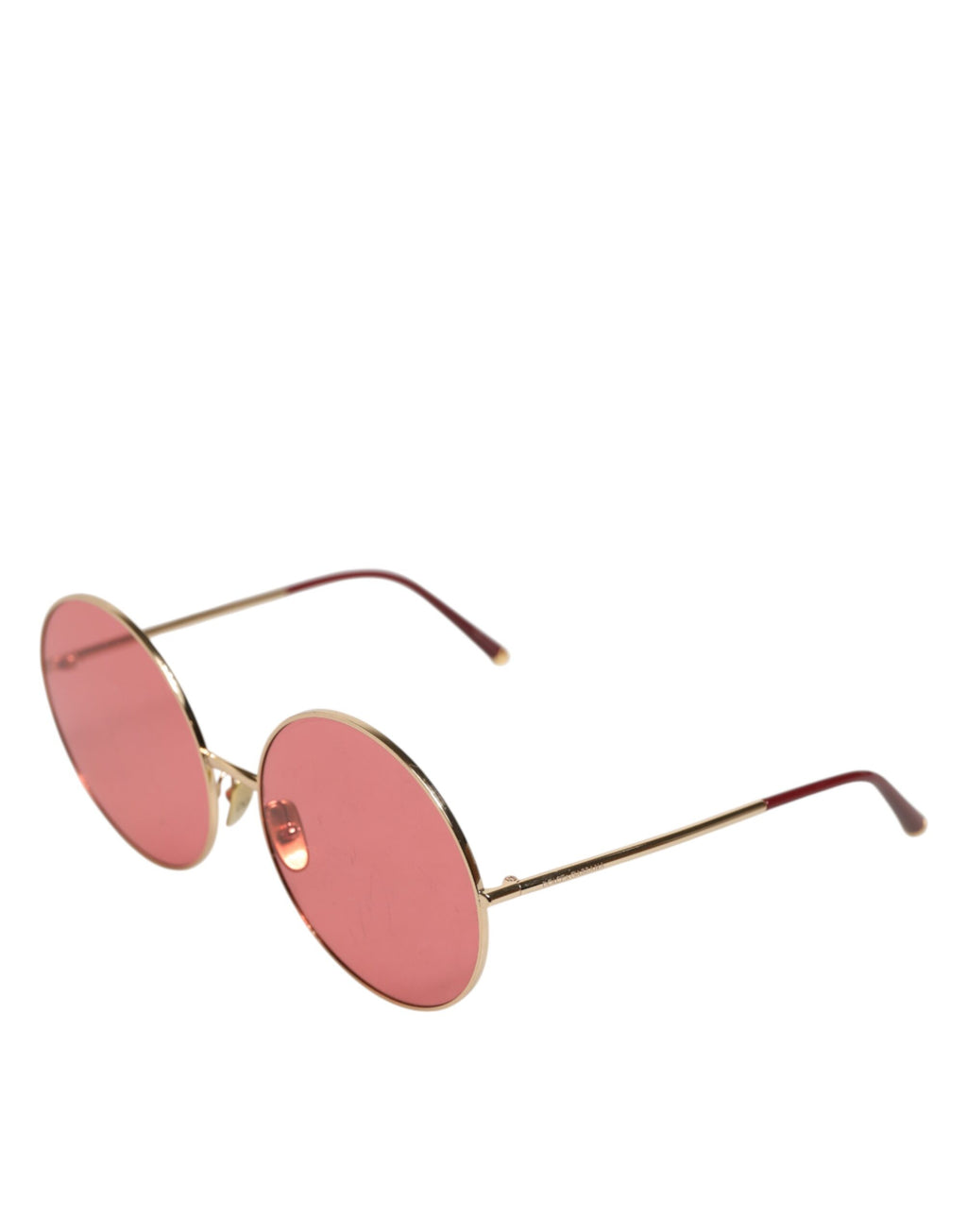 Lunettes de soleil rondes en métal rose doré Dolce & Gabbana
