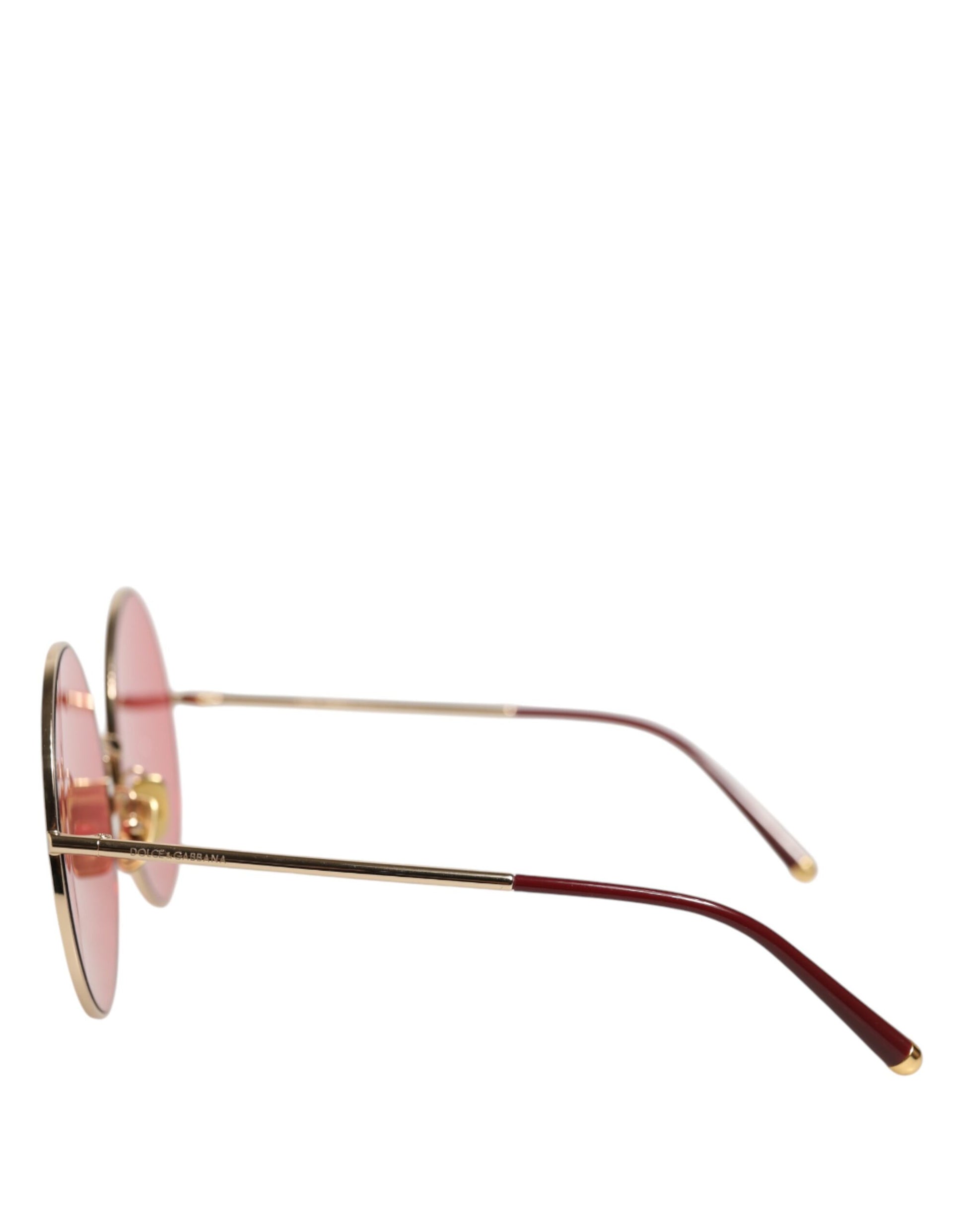 Lunettes de soleil rondes en métal rose doré Dolce & Gabbana