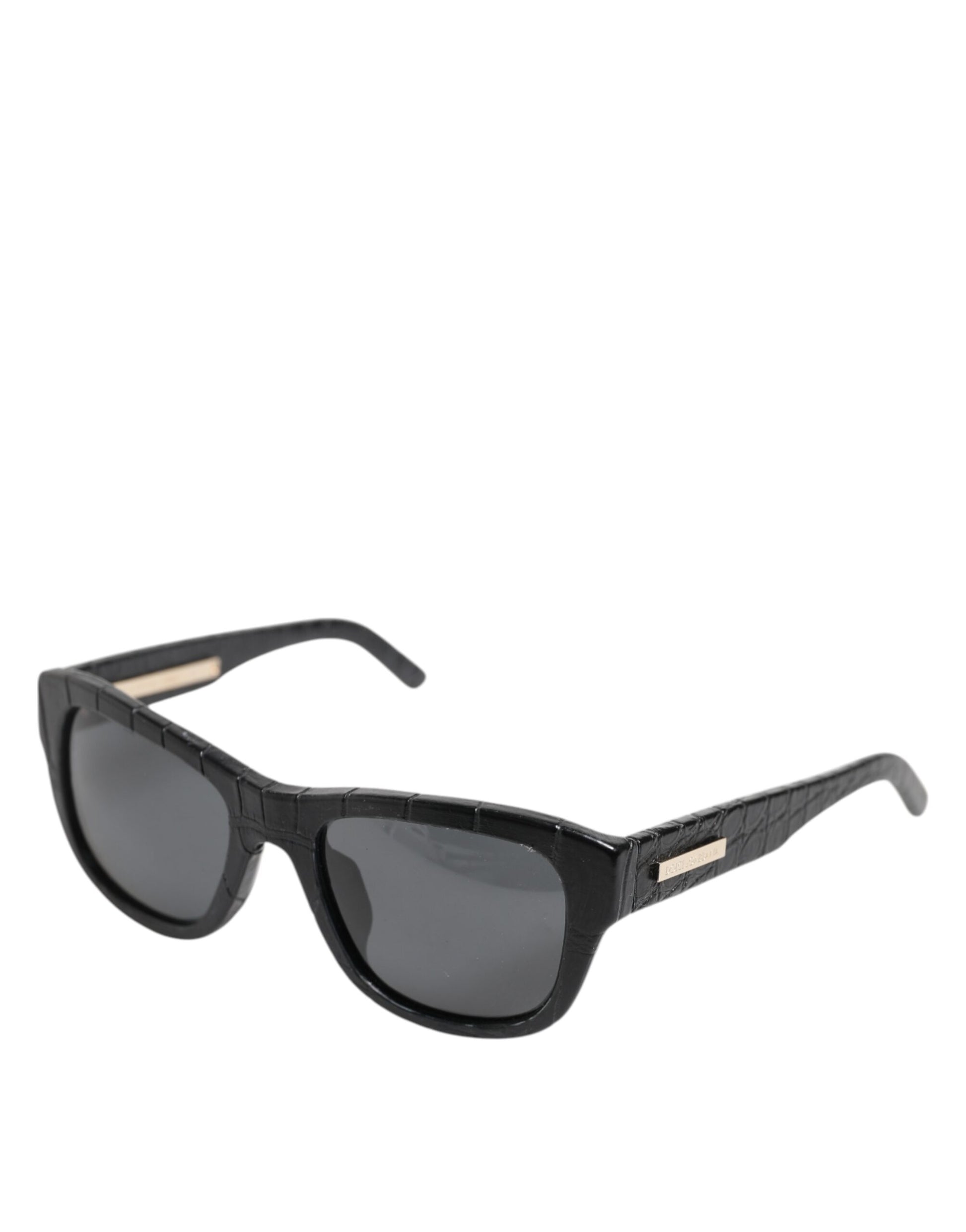 Lunettes de soleil Dolce & Gabbana DG4177 monture en cuir noir verres teintés