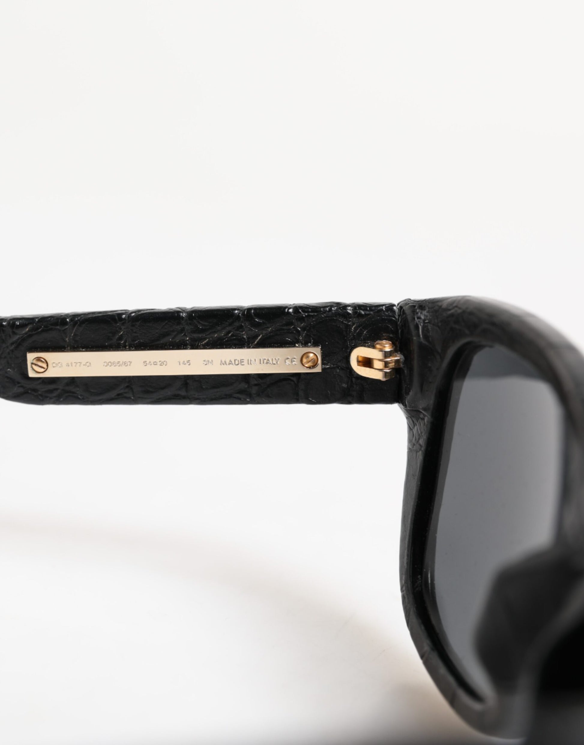 Lunettes de soleil Dolce & Gabbana DG4177 monture en cuir noir verres teintés
