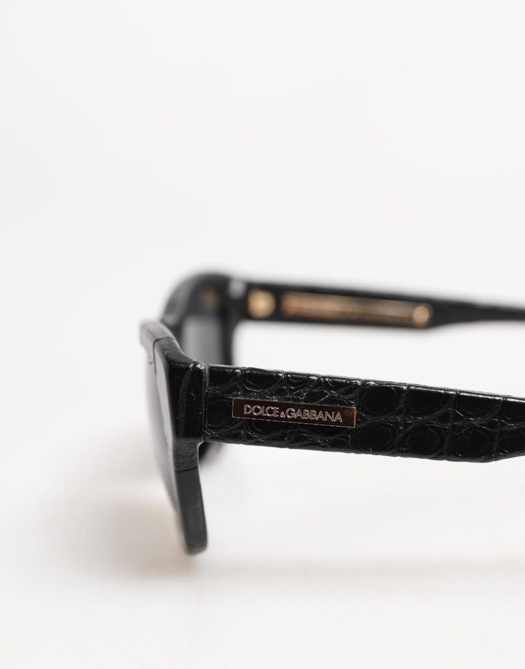 Lunettes de soleil Dolce & Gabbana DG4177 monture en cuir noir verres teintés