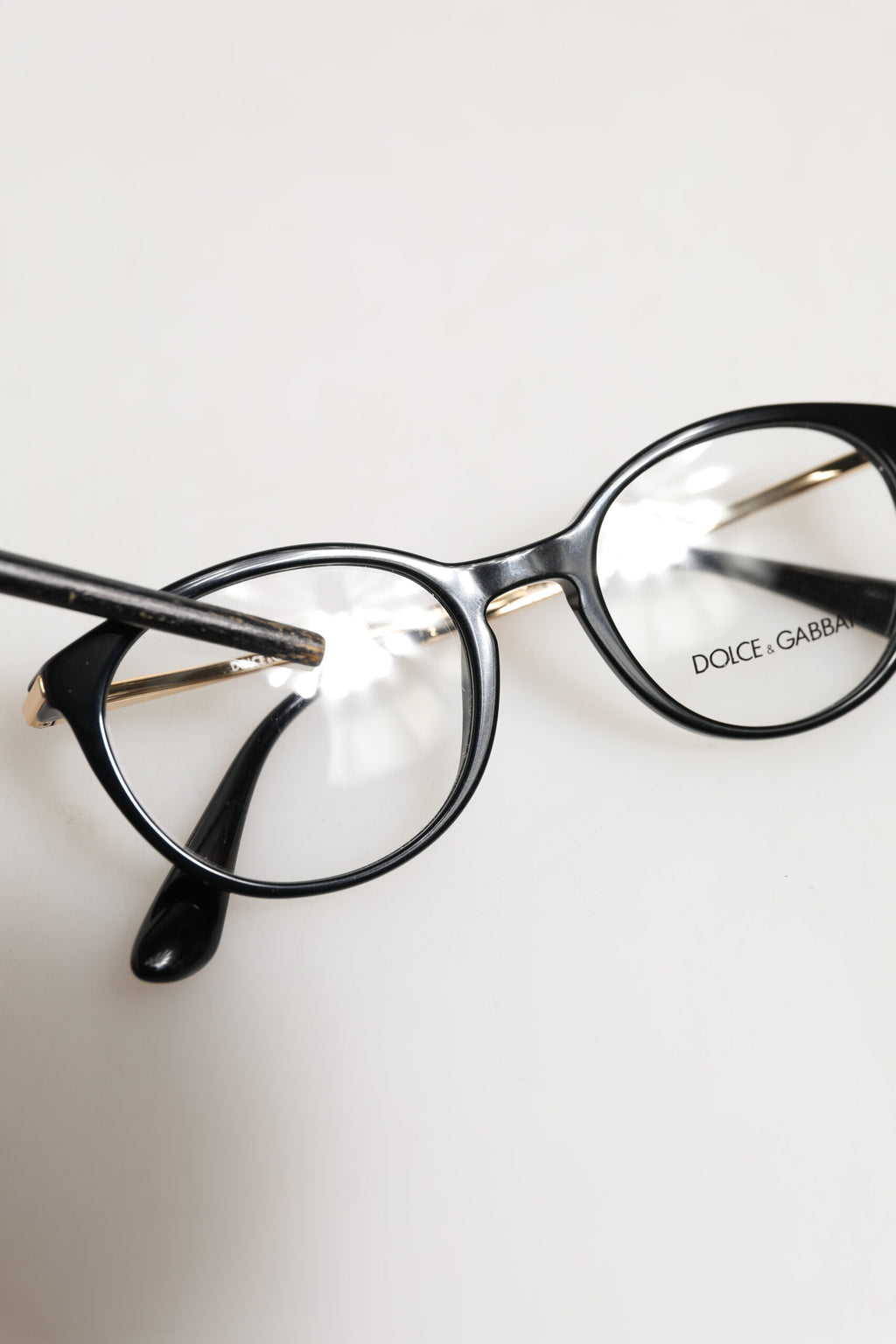Lunettes de vue Dolce & Gabbana DG3242 en acétate noir, monture œil de chat